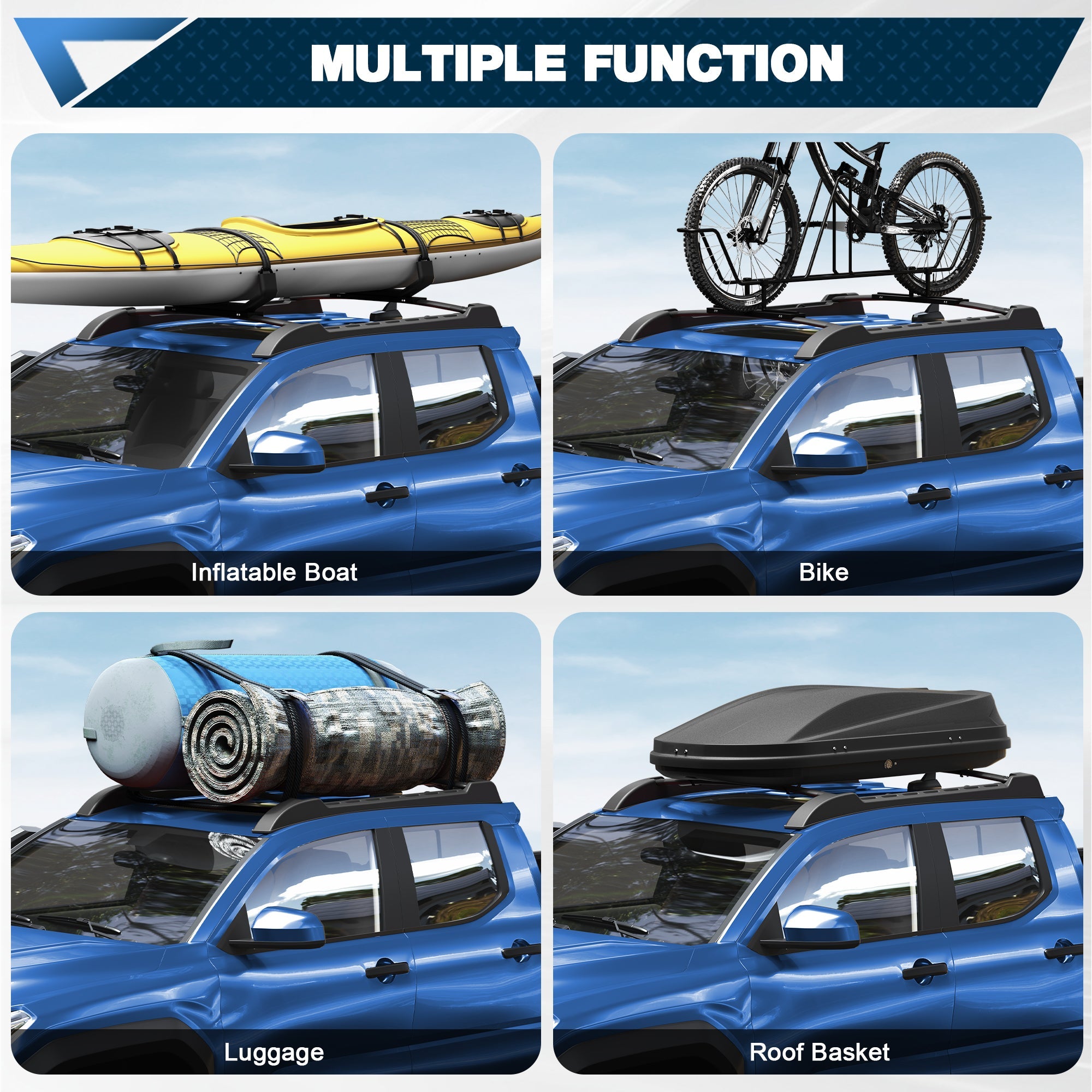 Tacoma Cargo Carriers Roof Rack Fit for 2024 - 2025 Toyota Tacoma Double Cab Aluminum - nadiaauto