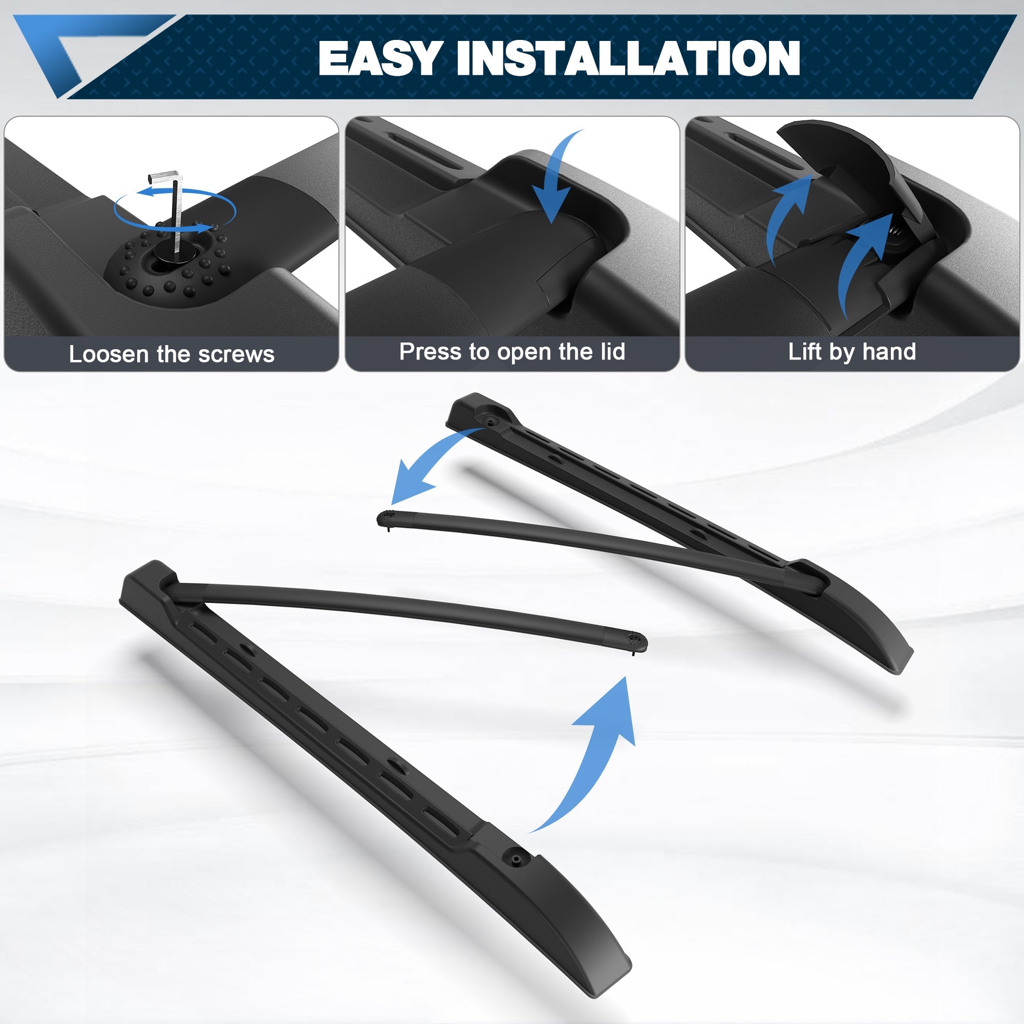 Tacoma Cargo Carriers Roof Rack Fit for 2024 - 2025 Toyota Tacoma Double Cab Aluminum - nadiaauto