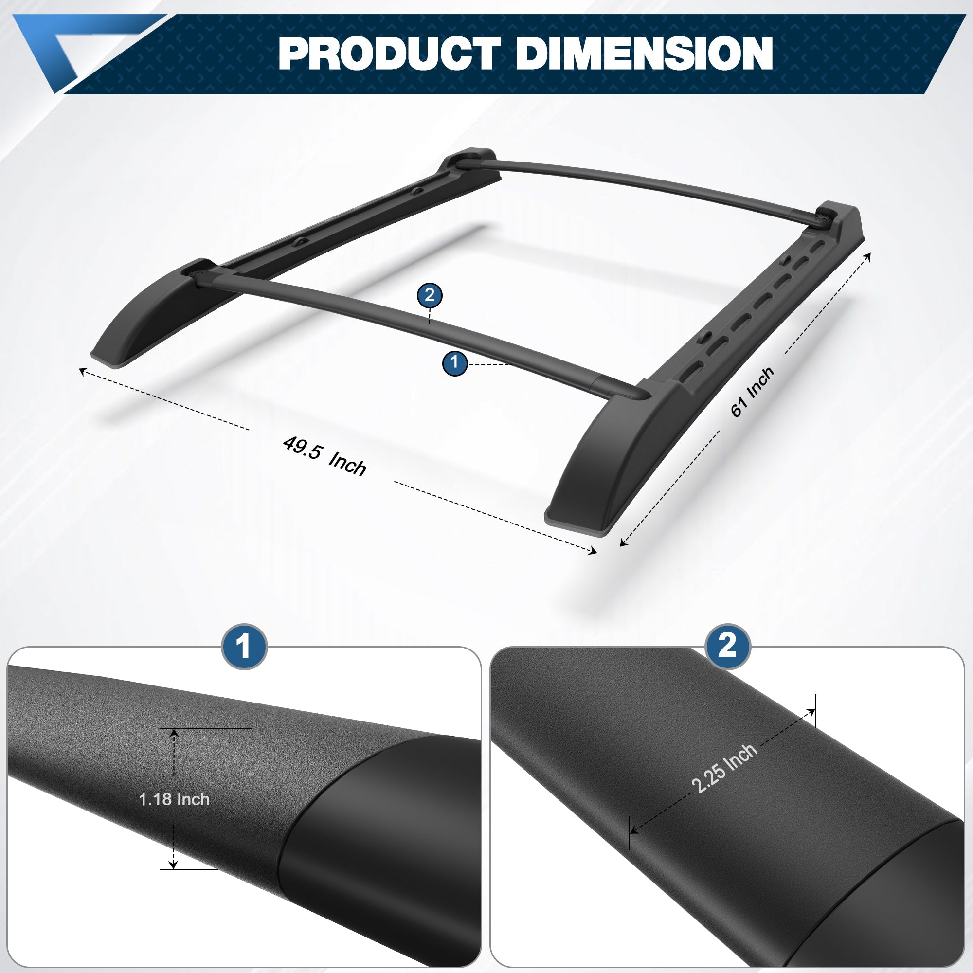 Tacoma Cargo Carriers Roof Rack Fit for 2024 - 2025 Toyota Tacoma Double Cab Aluminum - nadiaauto