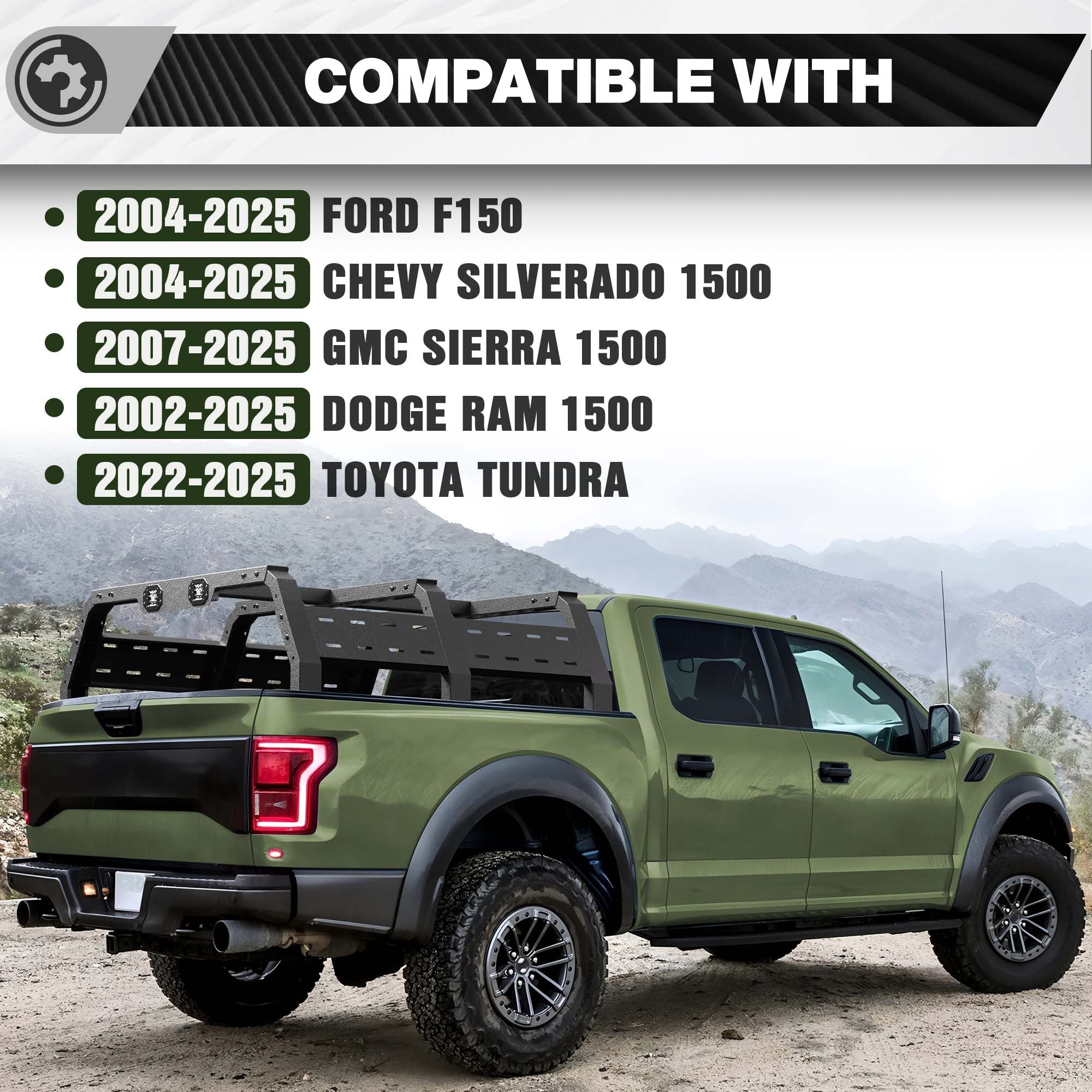 Truck Bed Rack for Full Size Pickup Trucks Without Bed Rails - nadiaauto