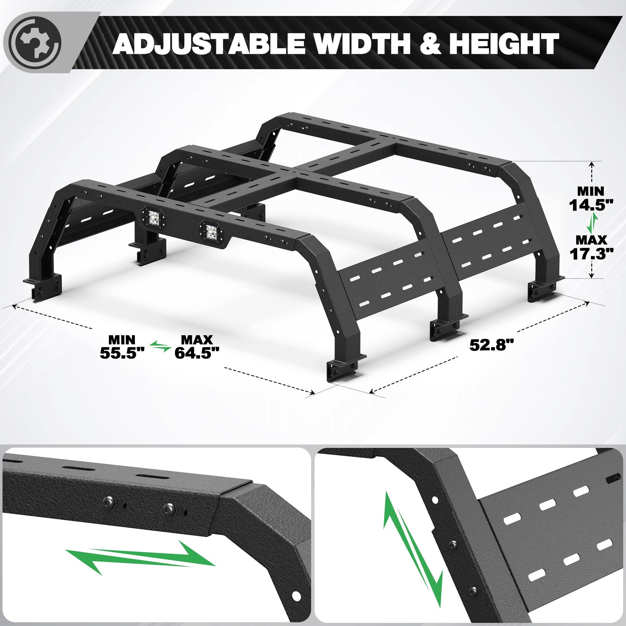 Truck Bed Rack for Full Size Pickup Trucks Without Bed Rails - nadiaauto