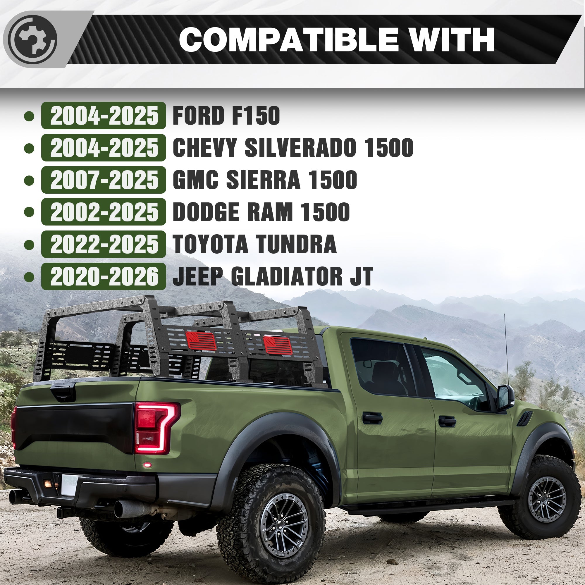 Truck Bed Rack Without Bed Rails for Ford F-150 Ram 1500 Silverado 1500 & Toyota Tundra, Heavy Duty Pickup Cargo Rack - nadiaauto