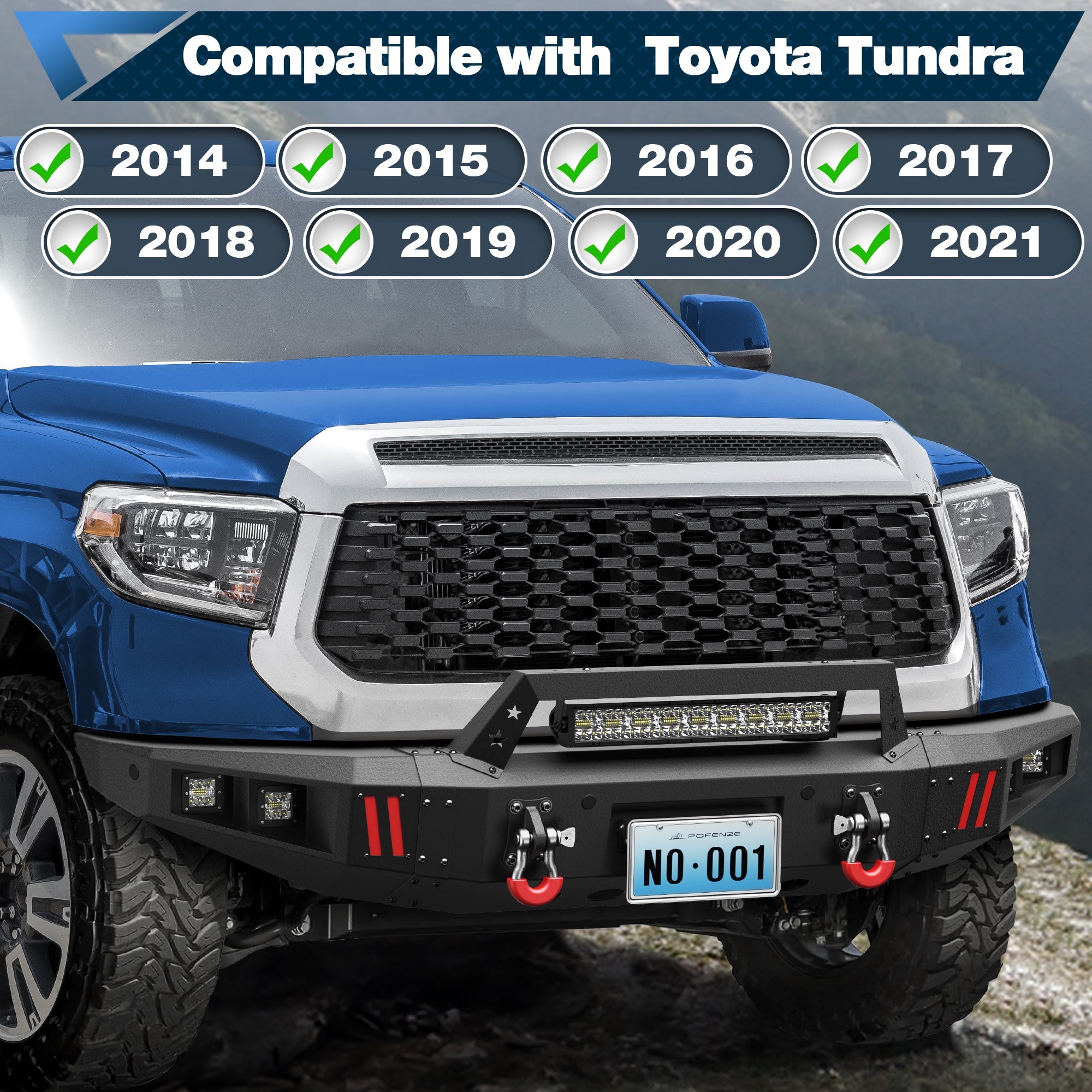 04 - 21 Tundra Front Bumper For 2014 2015 2016 2017 2018 2019 2020 2021 Toyota Tundra - nadiaauto