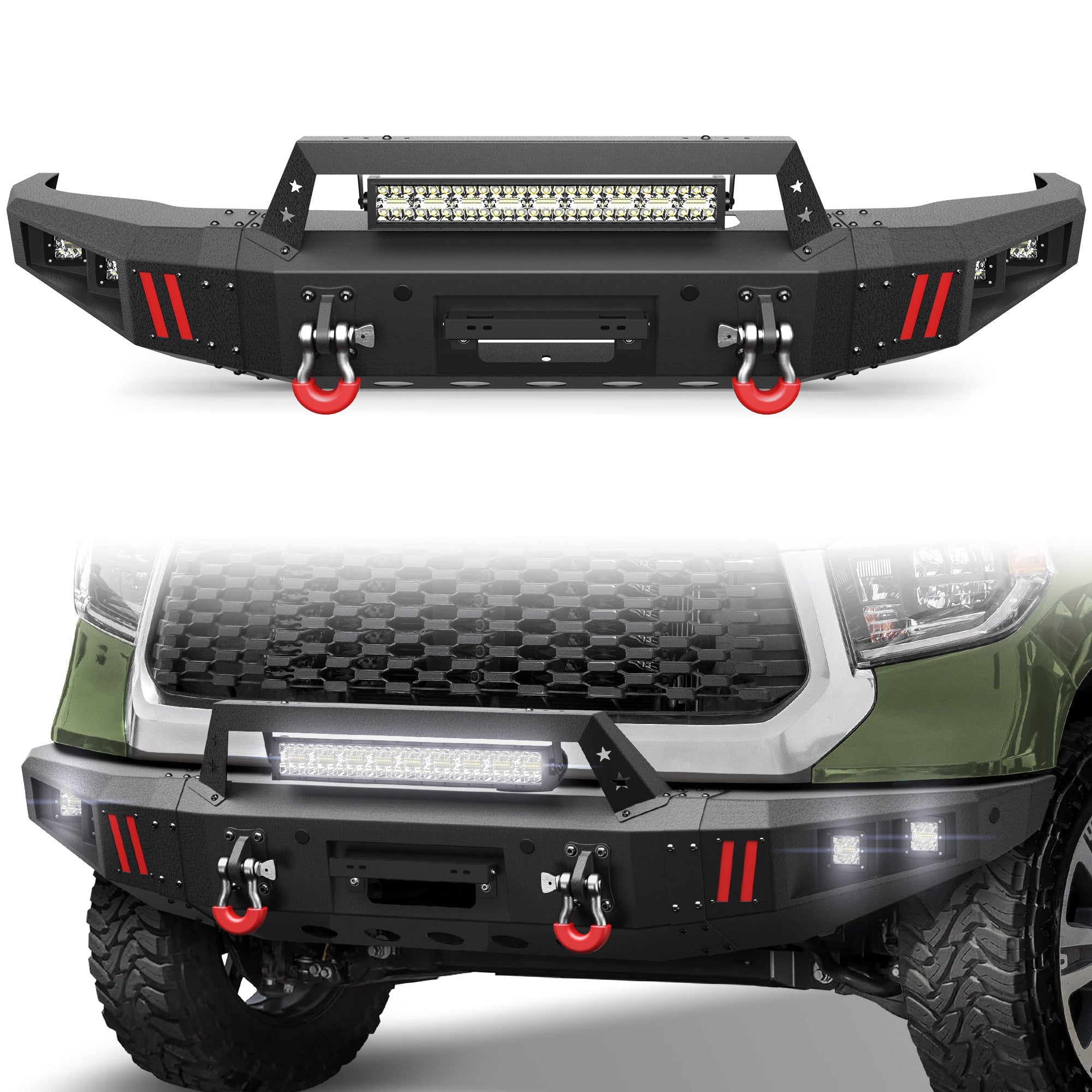 04-21 Tundra Front Bumper For 2014 2015 2016 2017 2018 2019 2020 2021 Toyota Tundra - nadiaauto