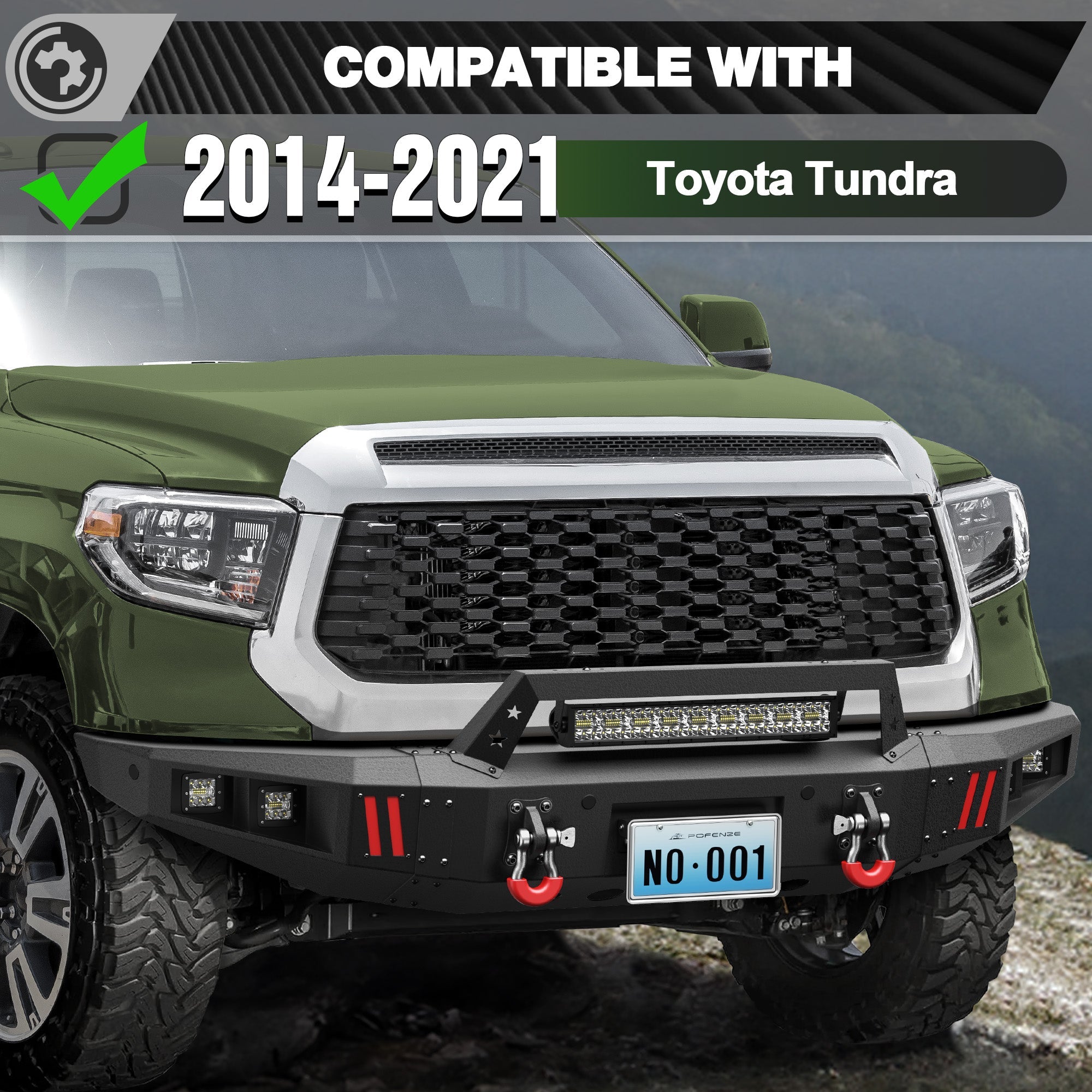 04-21 Tundra Front Bumper For 2014 2015 2016 2017 2018 2019 2020 2021 Toyota Tundra - nadiaauto
