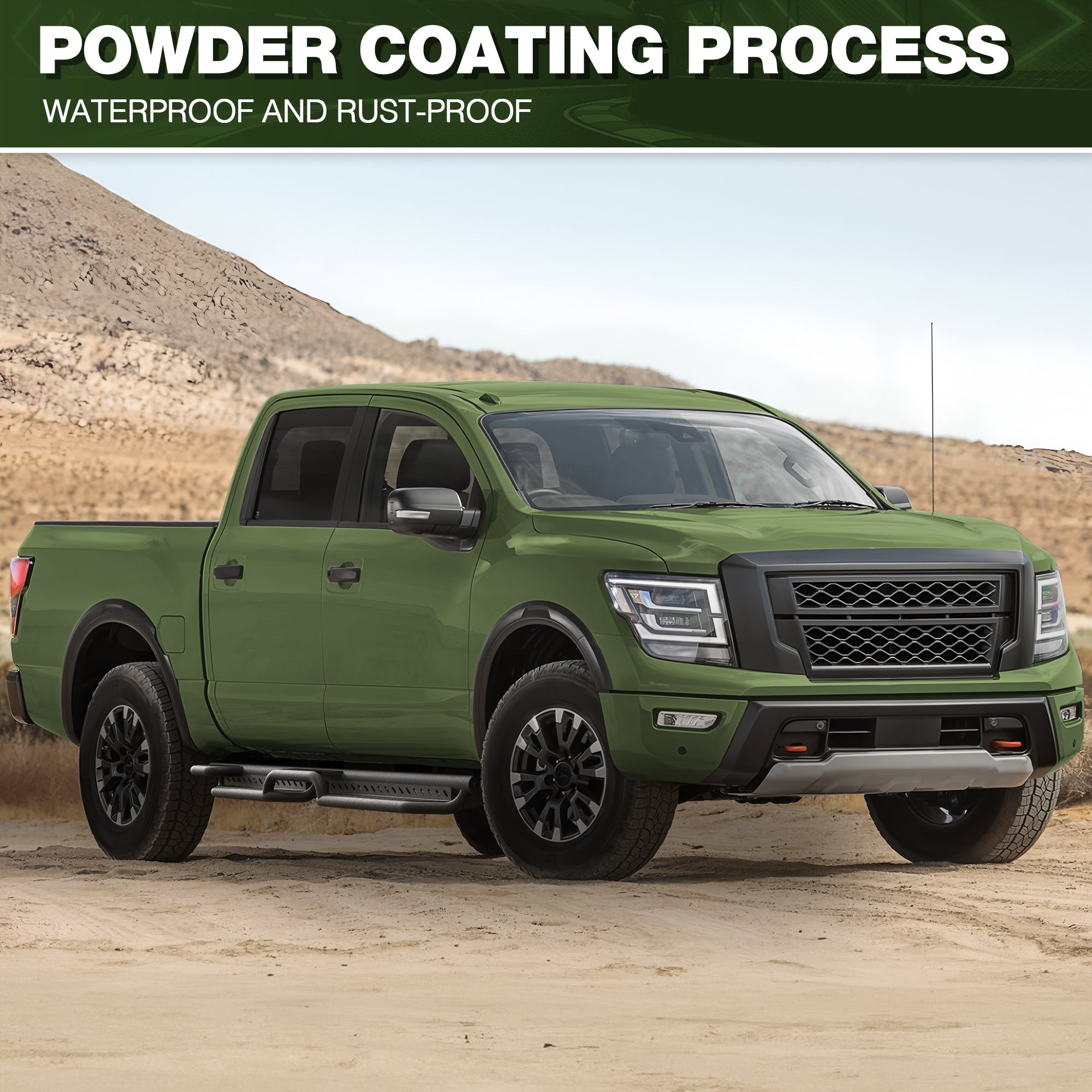 04-25 Titan Running Boards Side Steps Fits for 2004-2025 Nissan Titan & Titan XD 4-Door - nadiaauto