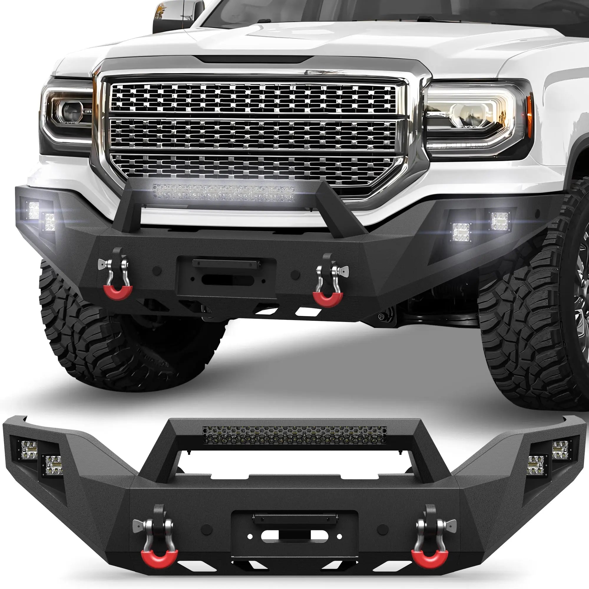 Longsun Sierra 1500 Front Bumper for 2016-2017-2018 GMC Sierra 1500