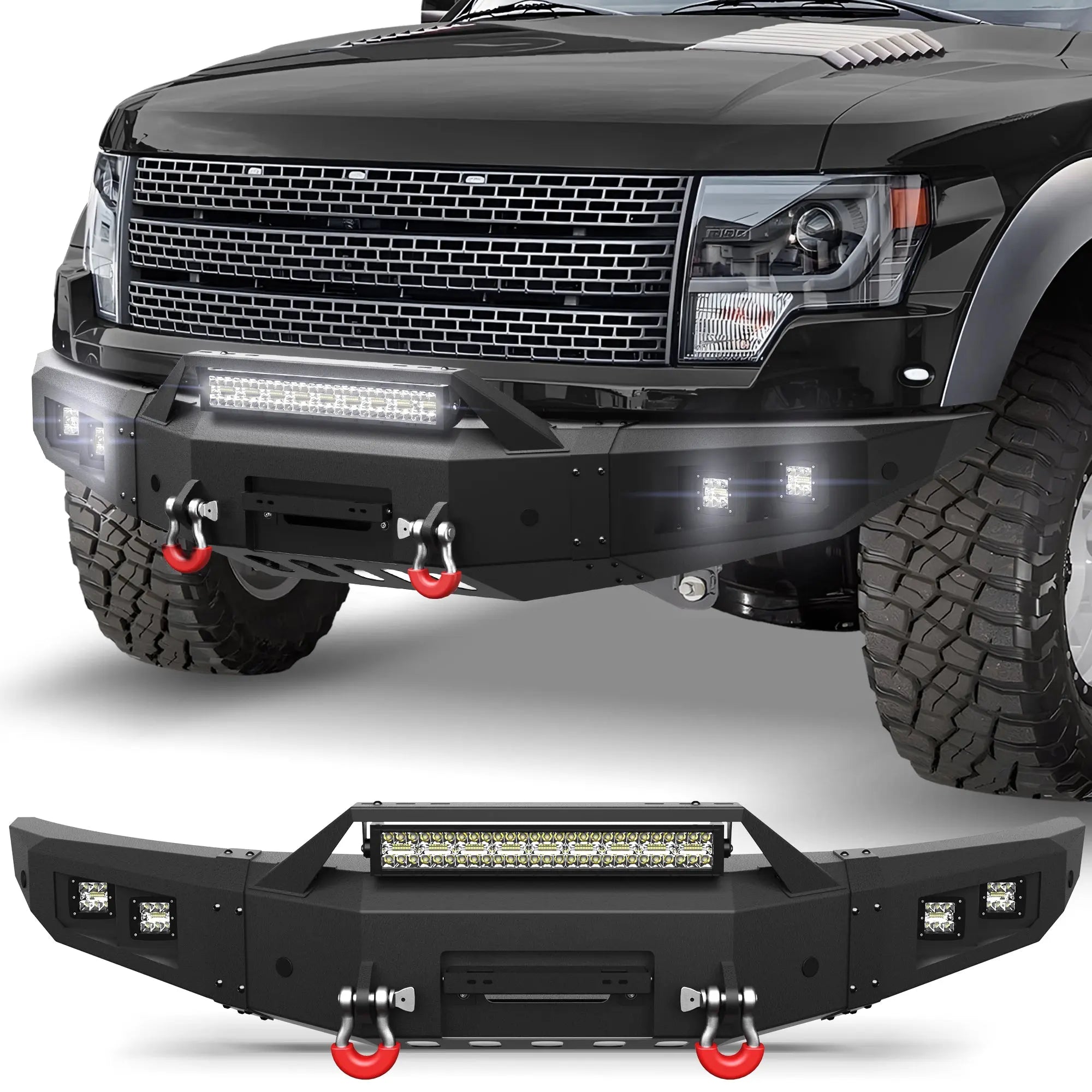 Longsun F150 Front Bumper w/Winch Plate for 2010 2011 2012 2013 2014 Ford F150 SVT Raptor