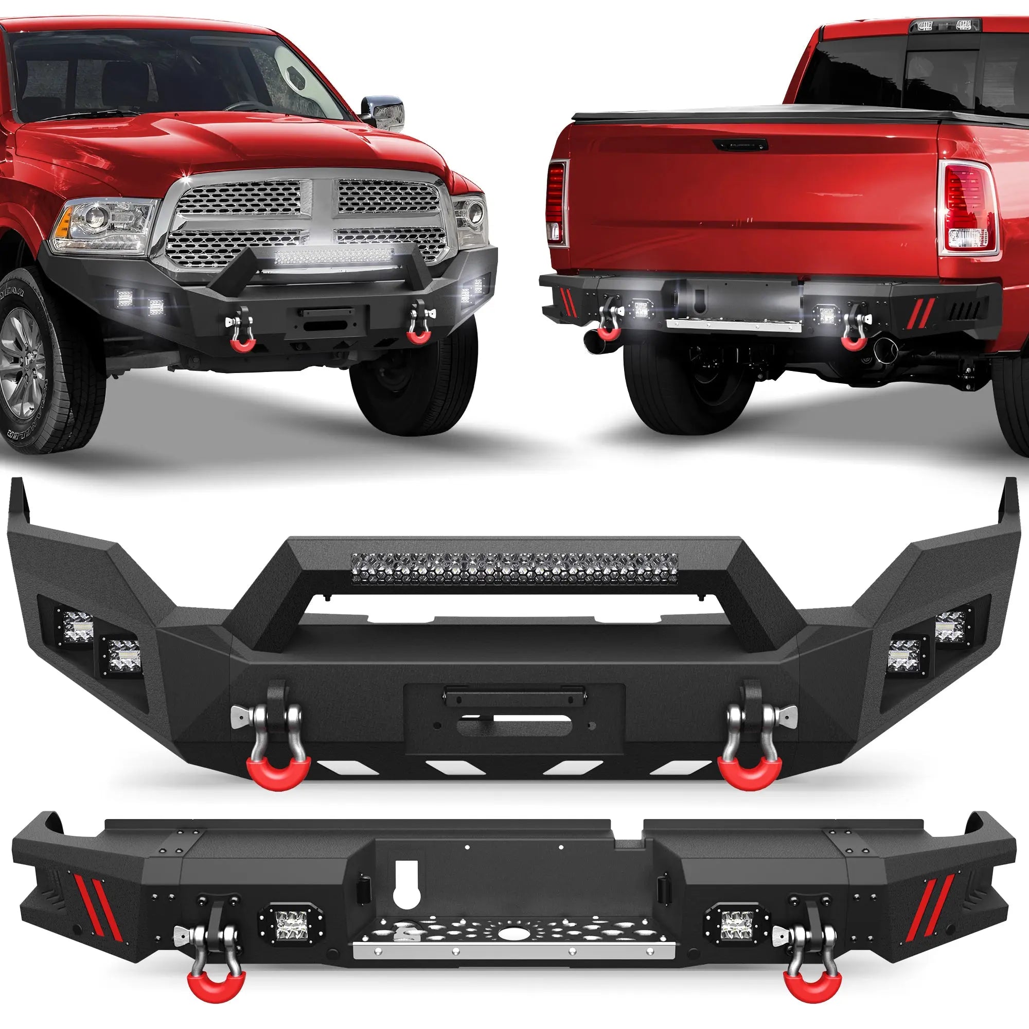 Front & Rear Bumper Kit for 2013-2018 Ram 1500 & 2019-2024 Ram 1500 Classic