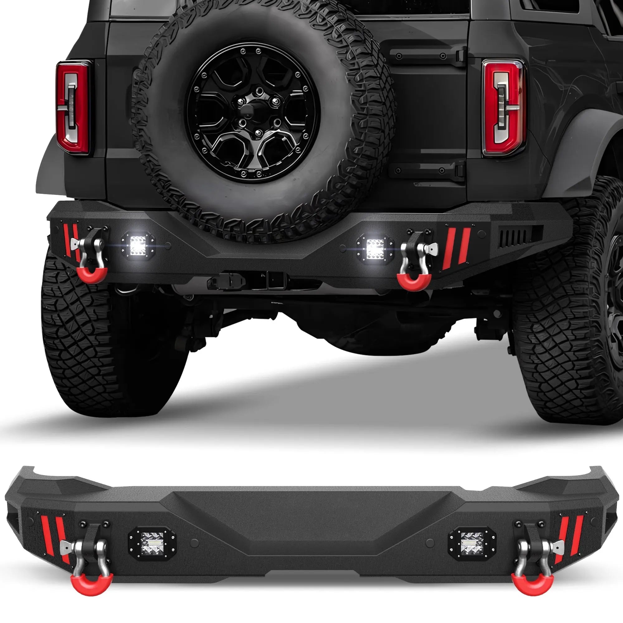 Longsun Bronco Rear Bumper Compatible with Ford Bronco 2021 2022 2023 2024 2025