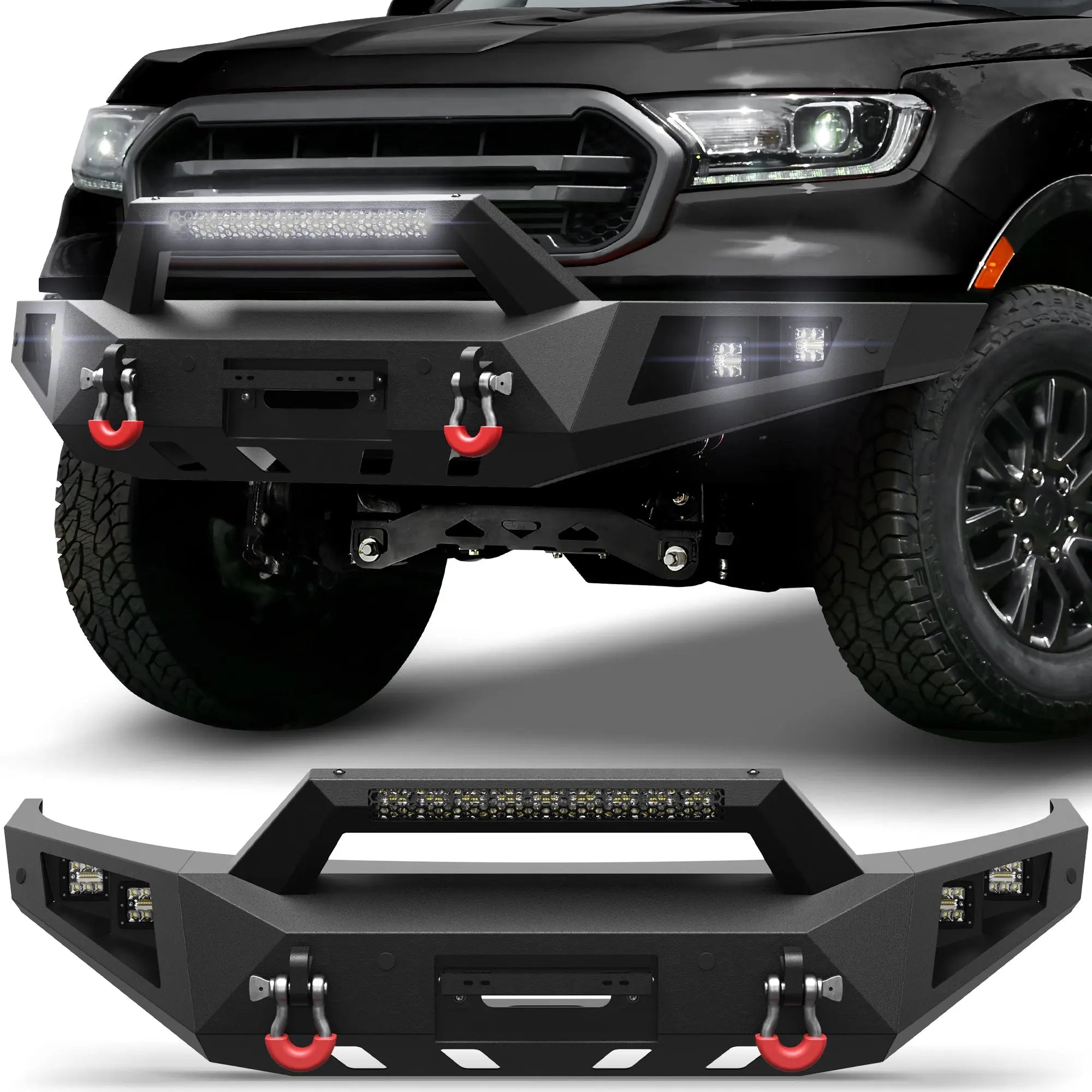 Longsun 2019-2023 Ranger Front Bumper for 2019-2023 Ford Ranger Pickup Trucks (Excluding Wildtrak)