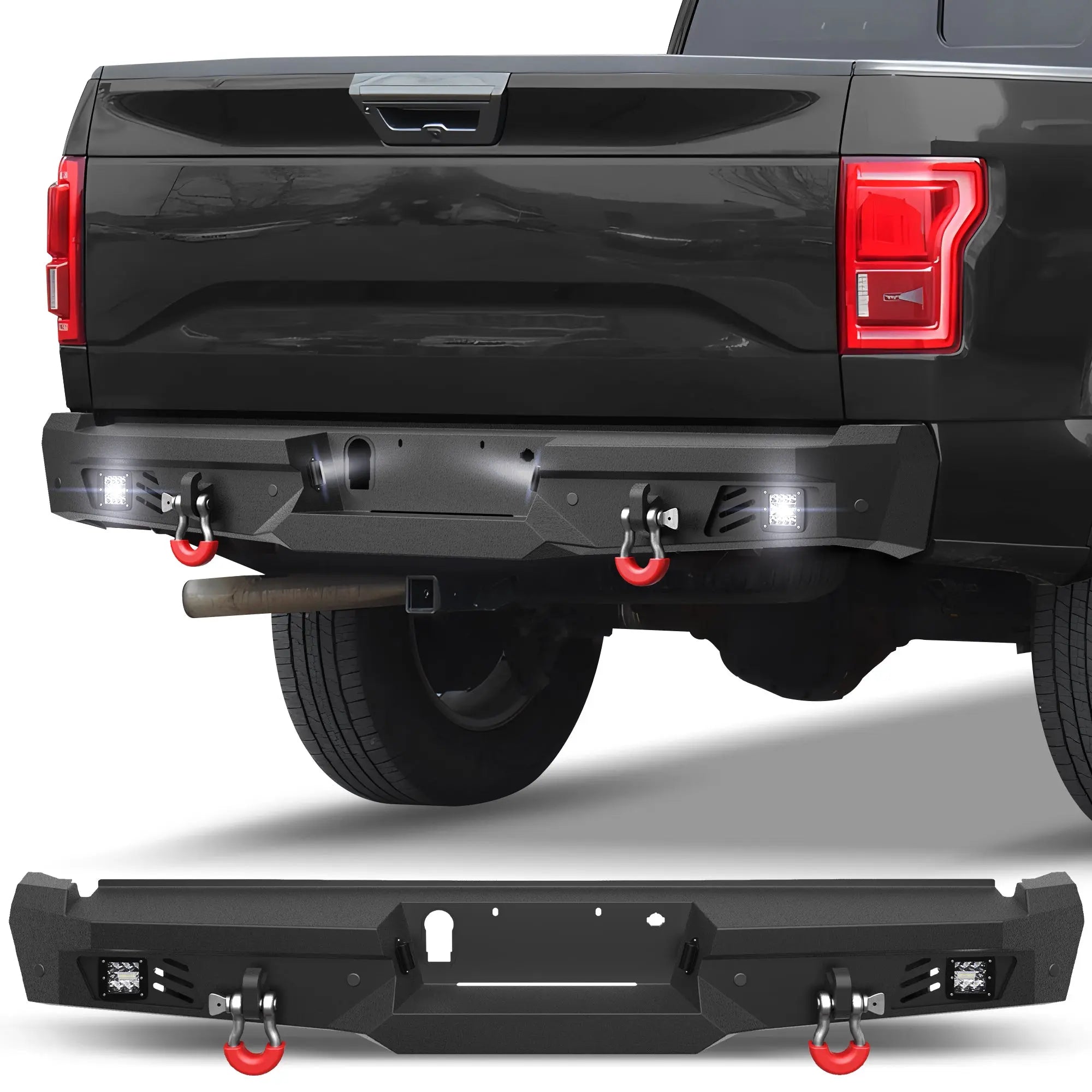 Longsun F150 Rear Bumper for 2015-2025 Ford F150 Pickup (Excluding Raptor & Ecoboost)