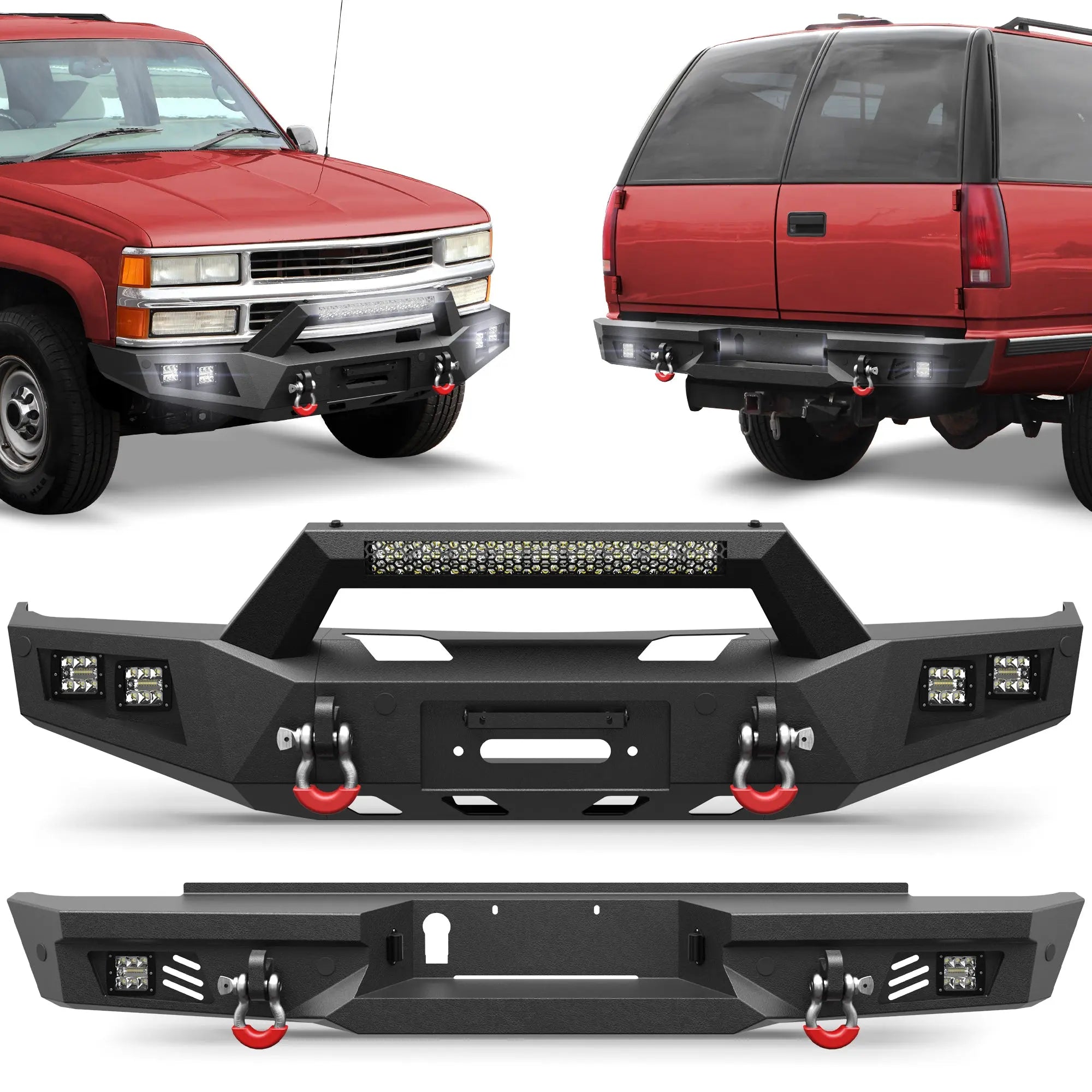 Longsun Suburban Bumper Set for 1992-1999 Chevy Suburban/GMC Yukon and 1995-1999 Chevy Tahoe