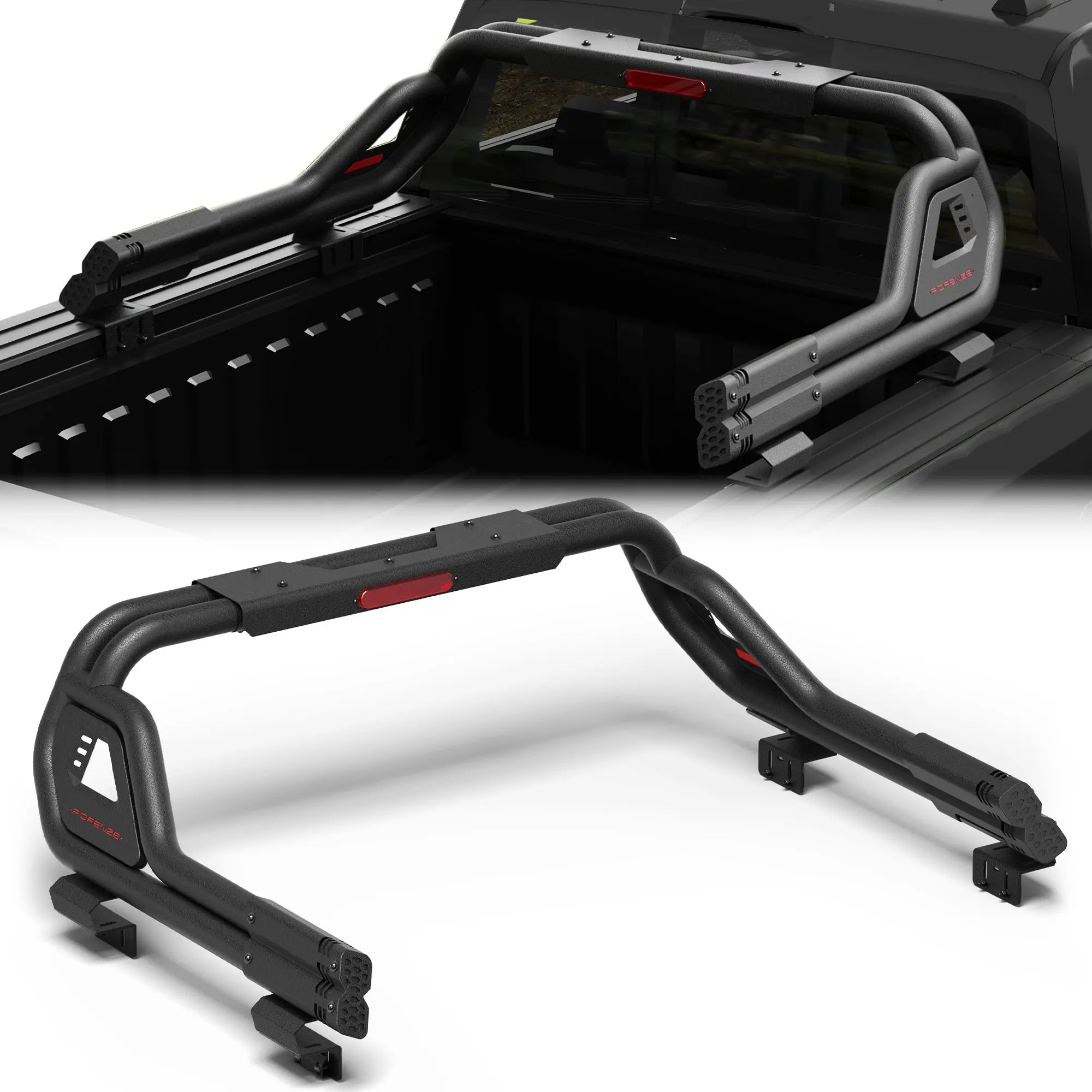 Adjustable Roll Bar for Full-Size Trucks, Heavy Duty Carbon Steel Truck Bed Rack & Chase Rack Compatible with Ford F-150, F-250, F-350, Chevy Silverado, GMC Sierra, Ram, Toyota Tundra & Nissan Titan