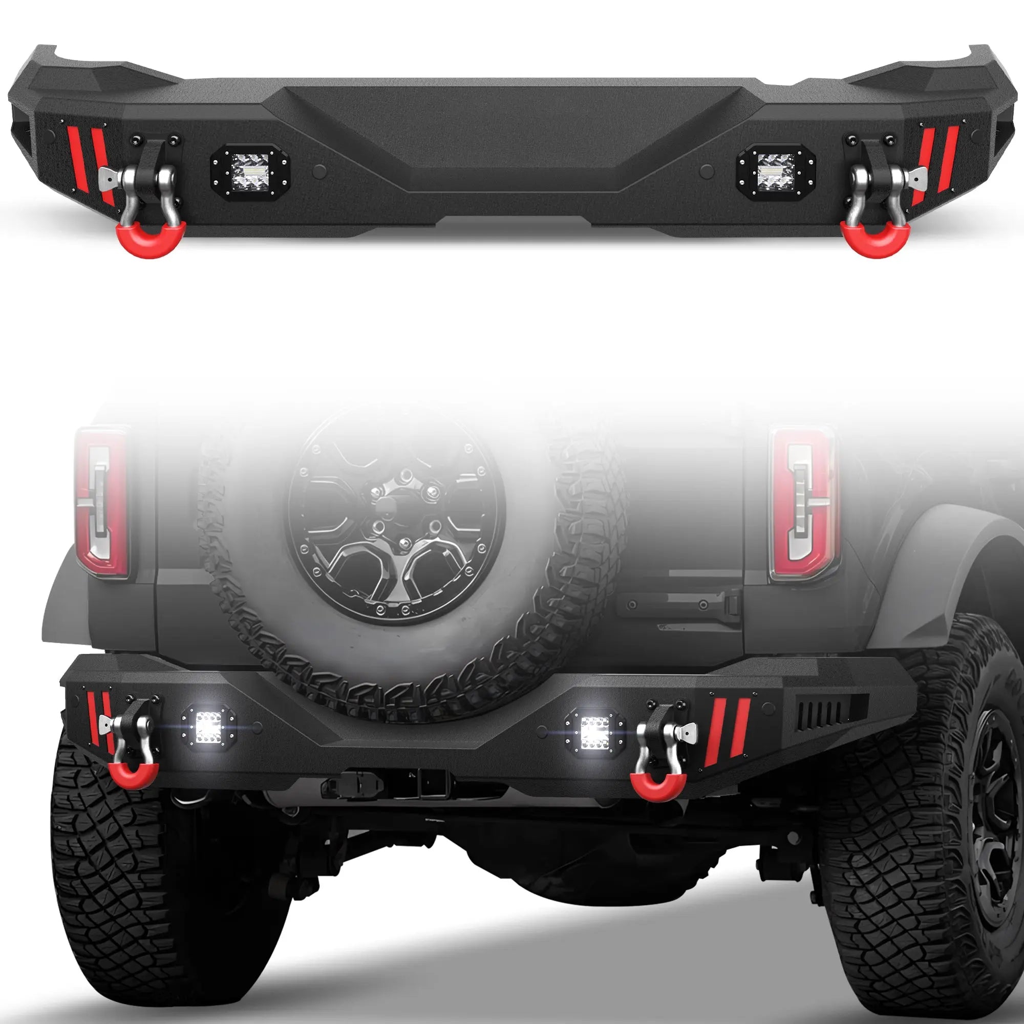 Longsun Bronco Rear Bumper Compatible with Ford Bronco 2021 2022 2023 2024 2025
