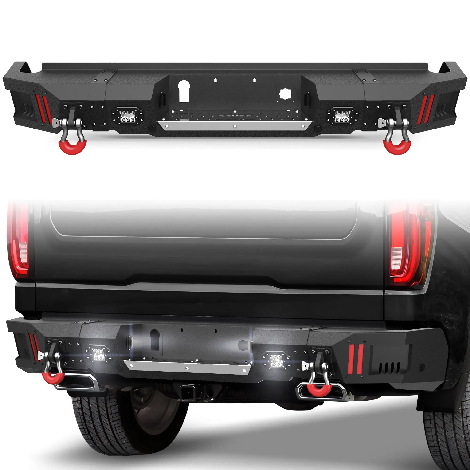 Longsun Silverado/Sierra 1500 Rear Bumper for 2019-2025 Chevy Silverado 1500/GMC Sierra 1500