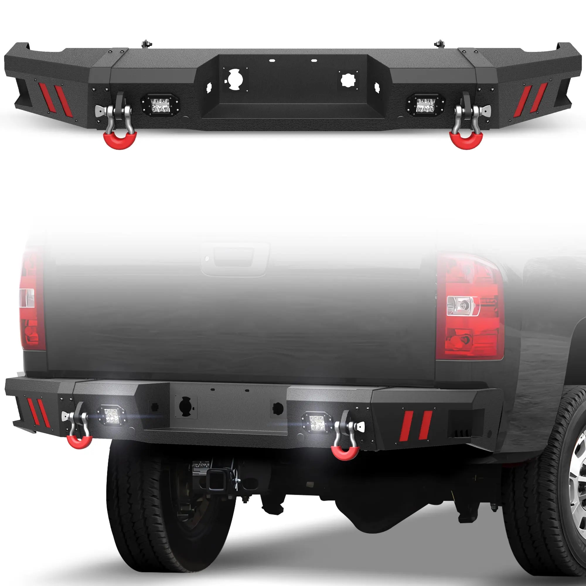 Longsun Sierra 2500/3500 HD Rear Bumper for 2011 2012 2013 2014 Chevy Silverado/GMC Sierra 2500/3500 HD