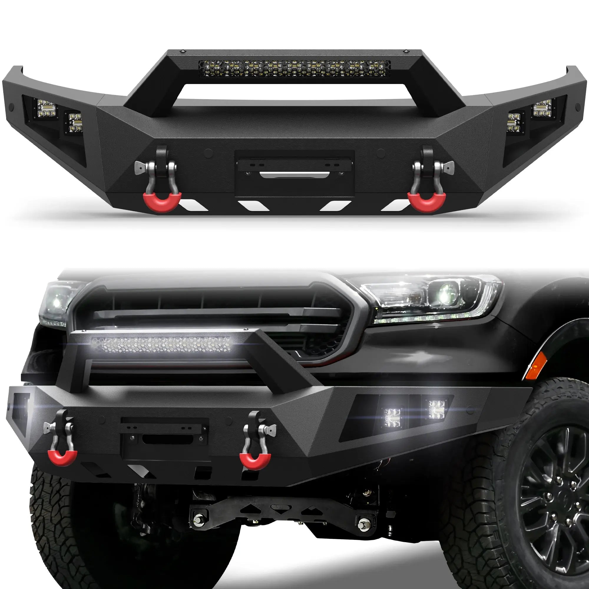 Longsun 2019-2023 Ranger Front Bumper for 2019-2023 Ford Ranger Pickup Trucks (Excluding Wildtrak)