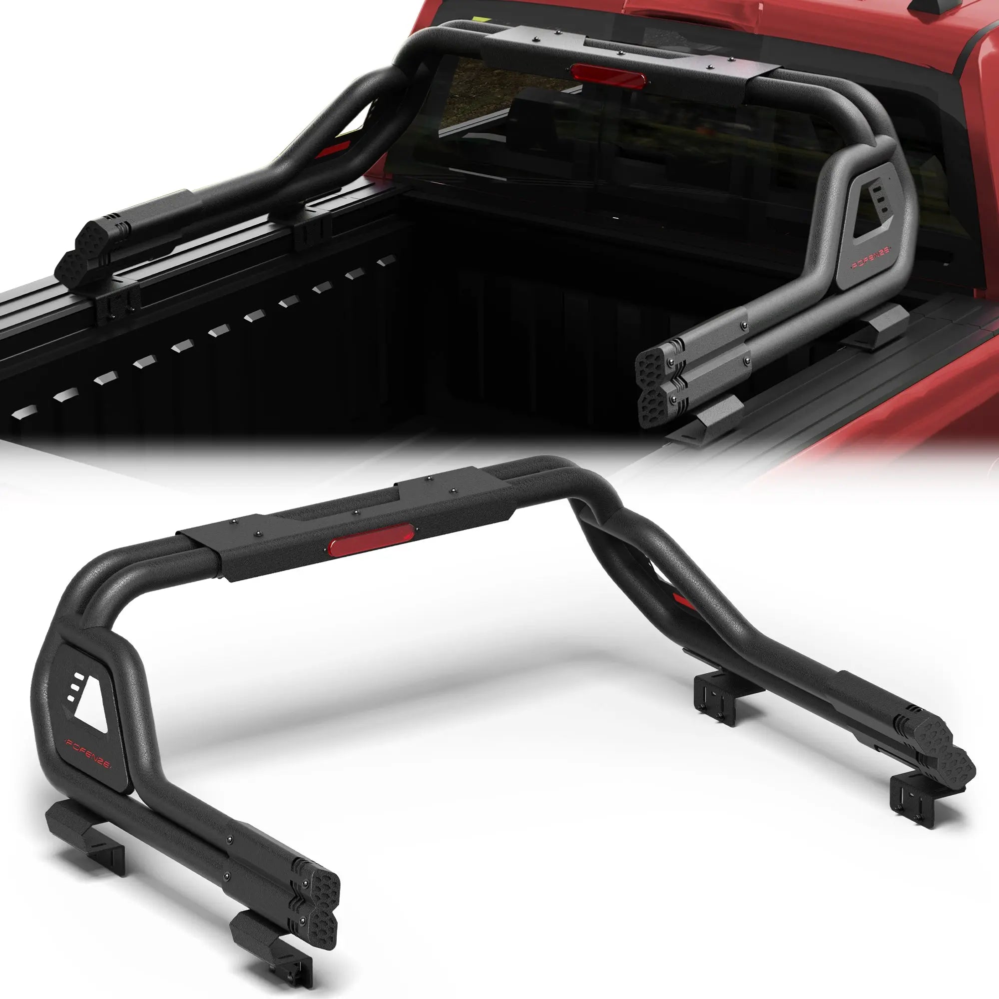 Adjustable Roll Bar for Full-Size Trucks, Heavy Duty Carbon Steel Truck Bed Rack & Chase Rack Compatible with Ford F-150, F-250, F-350, Chevy Silverado, GMC Sierra, Ram, Toyota Tundra & Nissan Titan