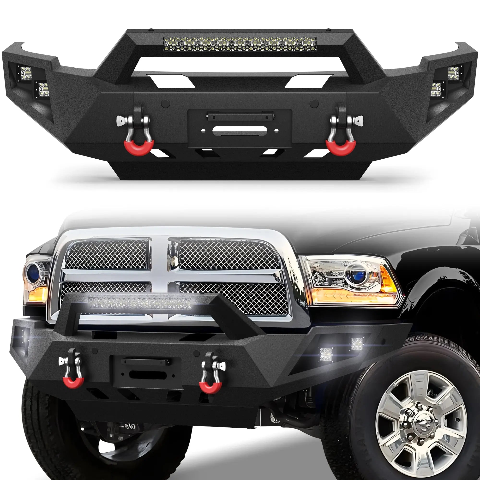 Longsun Ram 2500 Front Bumper Full Width for 2010-2018 Dodge Ram 2500/3500 Pickup