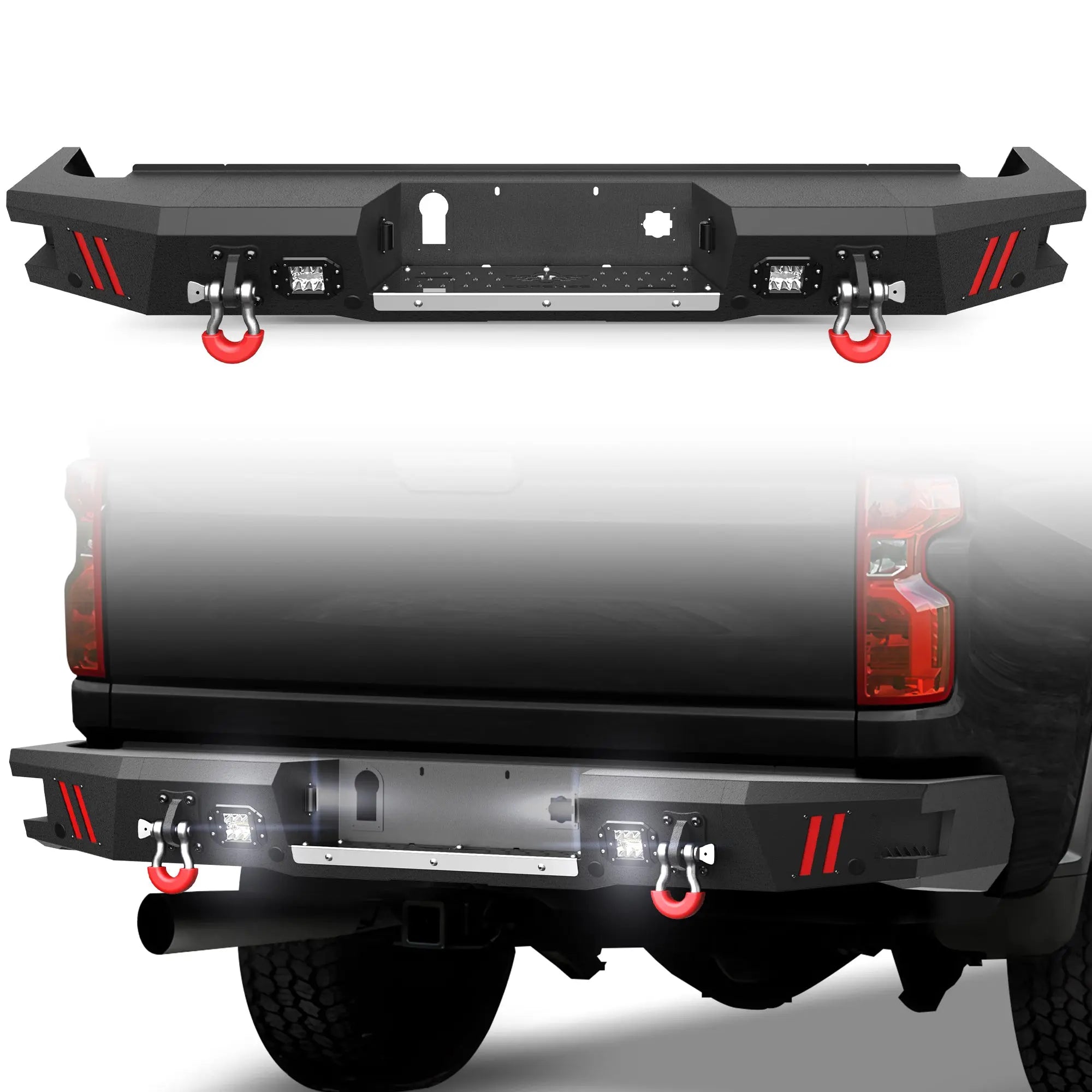 Longsun Rear Bumper for 2020 2021 2022 2023 2024 2025 2026 Chevy Silverado/GMC Sierra 2500/3500 HD