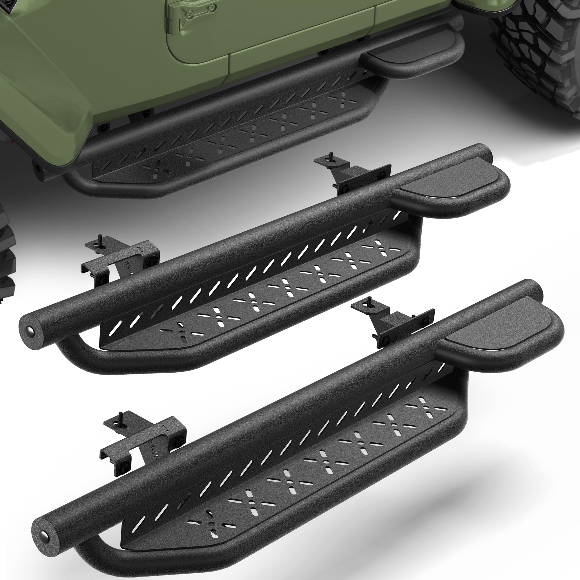 Jeep JL Running Boards Side Steps Fit for 2019-2025 Jeep Wrangler JL 2-Door