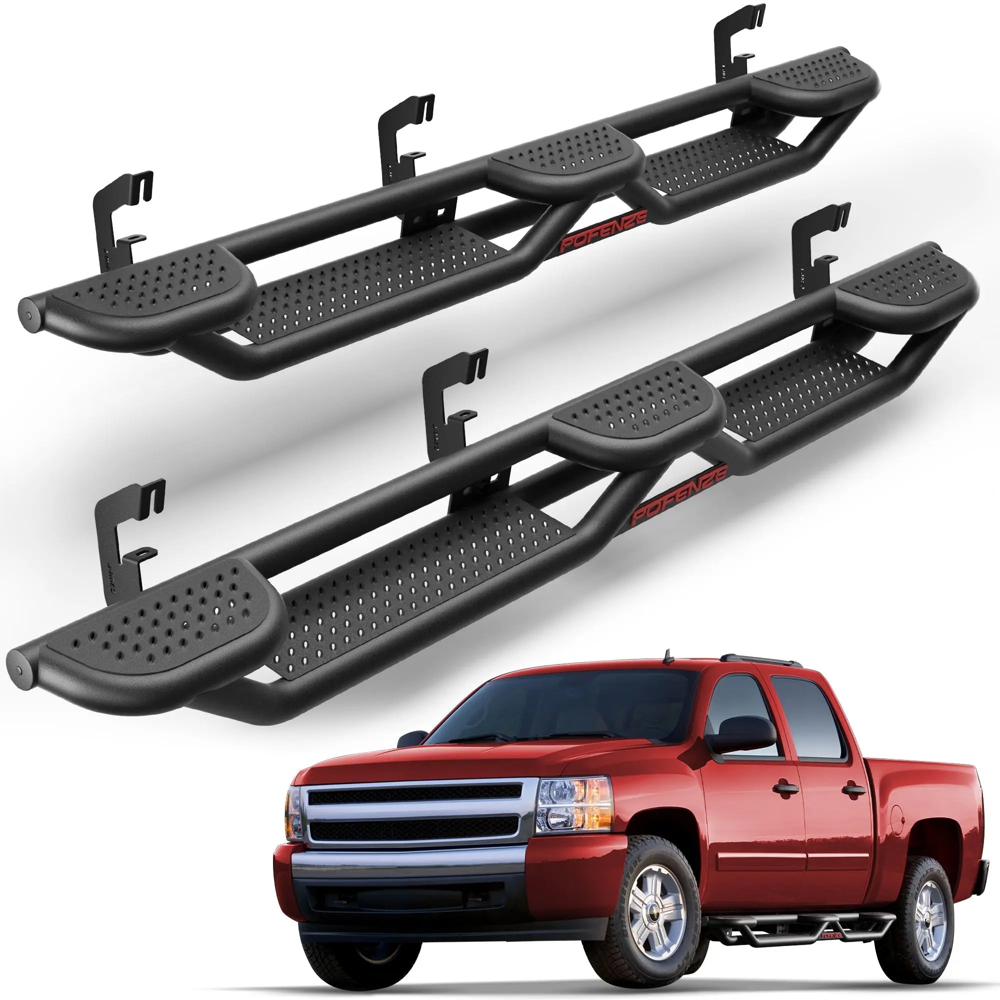 Running Boards for 2007–2018 Chevy Silverado GMC Sierra 1500 & 2007–2019 2500HD 3500HD Crew Cab