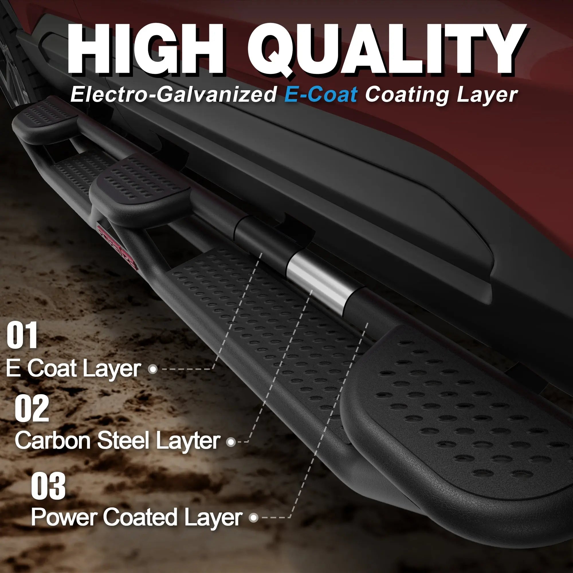 Running Boards for 2007–2018 Chevy Silverado GMC Sierra 1500 & 2007–2019 2500HD 3500HD Crew Cab