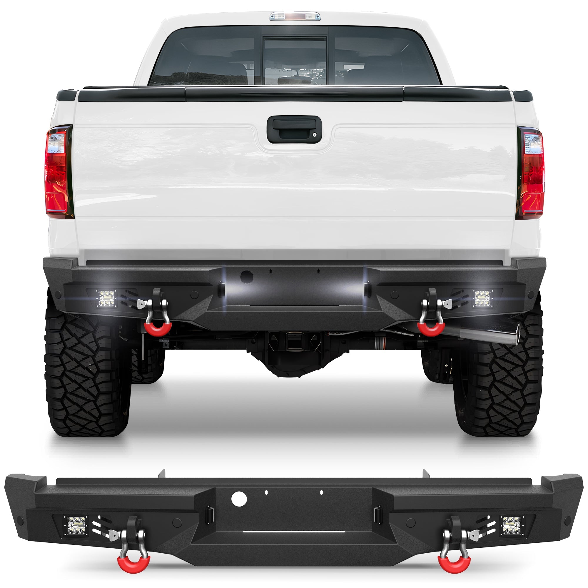 1999 - 2016 F250 Rear Bumper Truck Offroad Bumper for 1999 - 2016 Ford F250/F350/F450 Pickup Trucks - nadiaauto