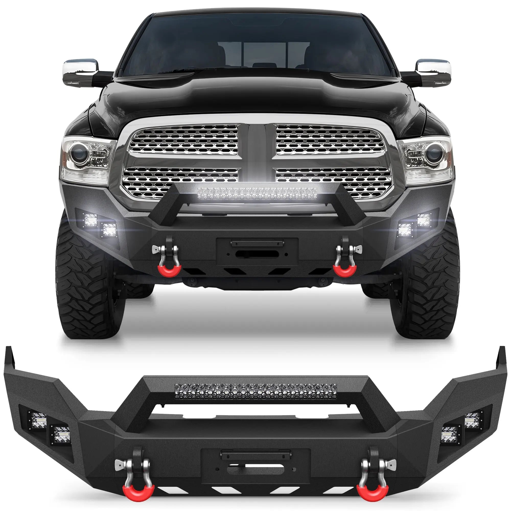 Longsun Heavy Duty Front Bumper for Ram 1500 2013-18 & 2019-24 Classic Pickup