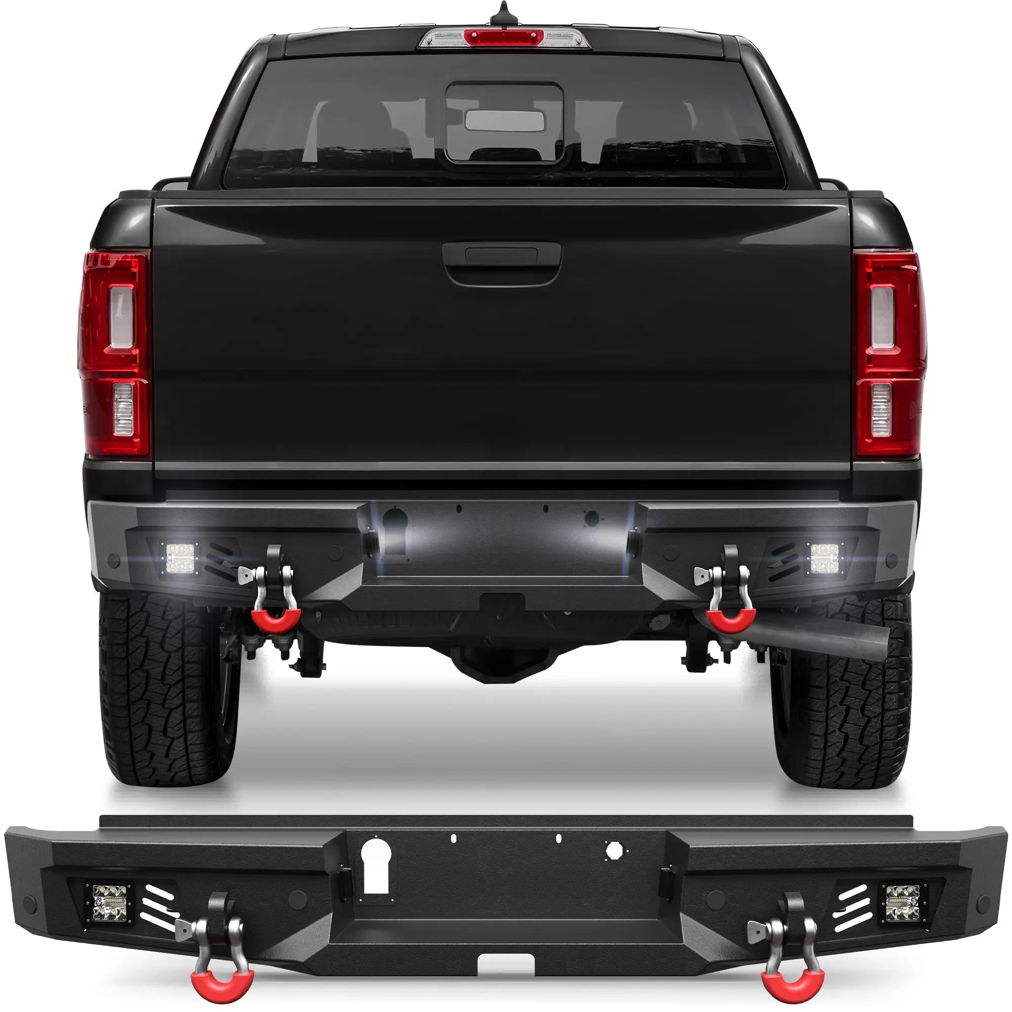 Longsun Ranger Rear Bumper for 2019-2023 Ford Ranger (Excluding Wildtrak)