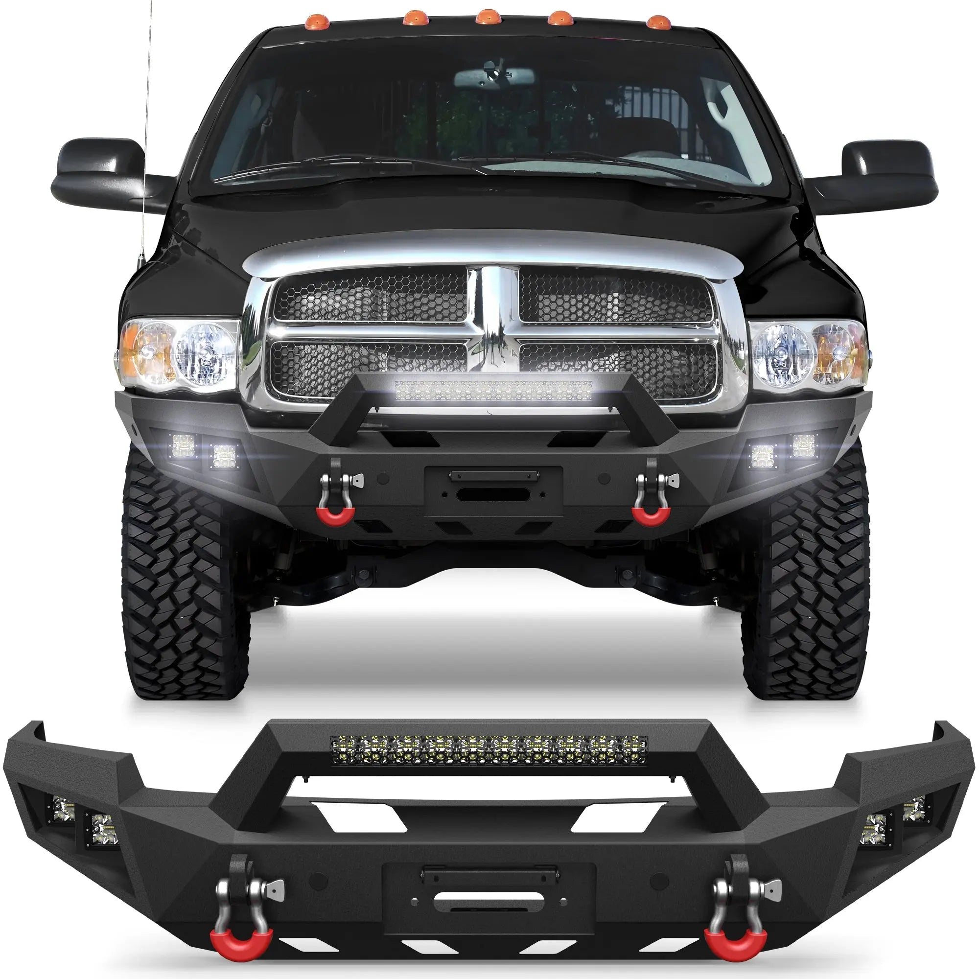 Ram 2500 Front Bumper for 2003 2004 2005 Dodge Ram 2500/3500 Pickup w/Winch Plate (Excluding Diesel)