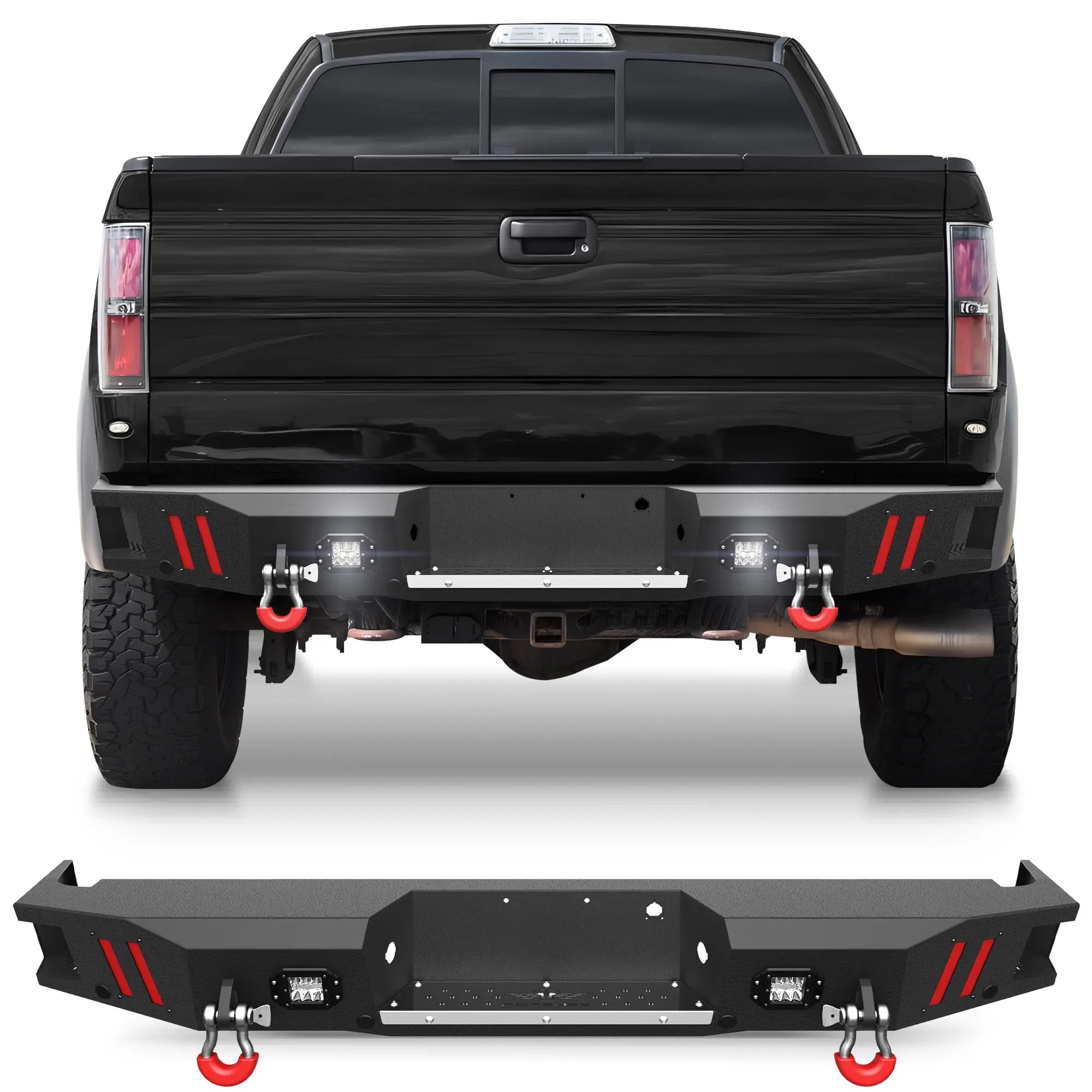 Longsun F150 Rear Bumper for 2010-2014 Ford F150 SVT Raptor Pickup Trucks
