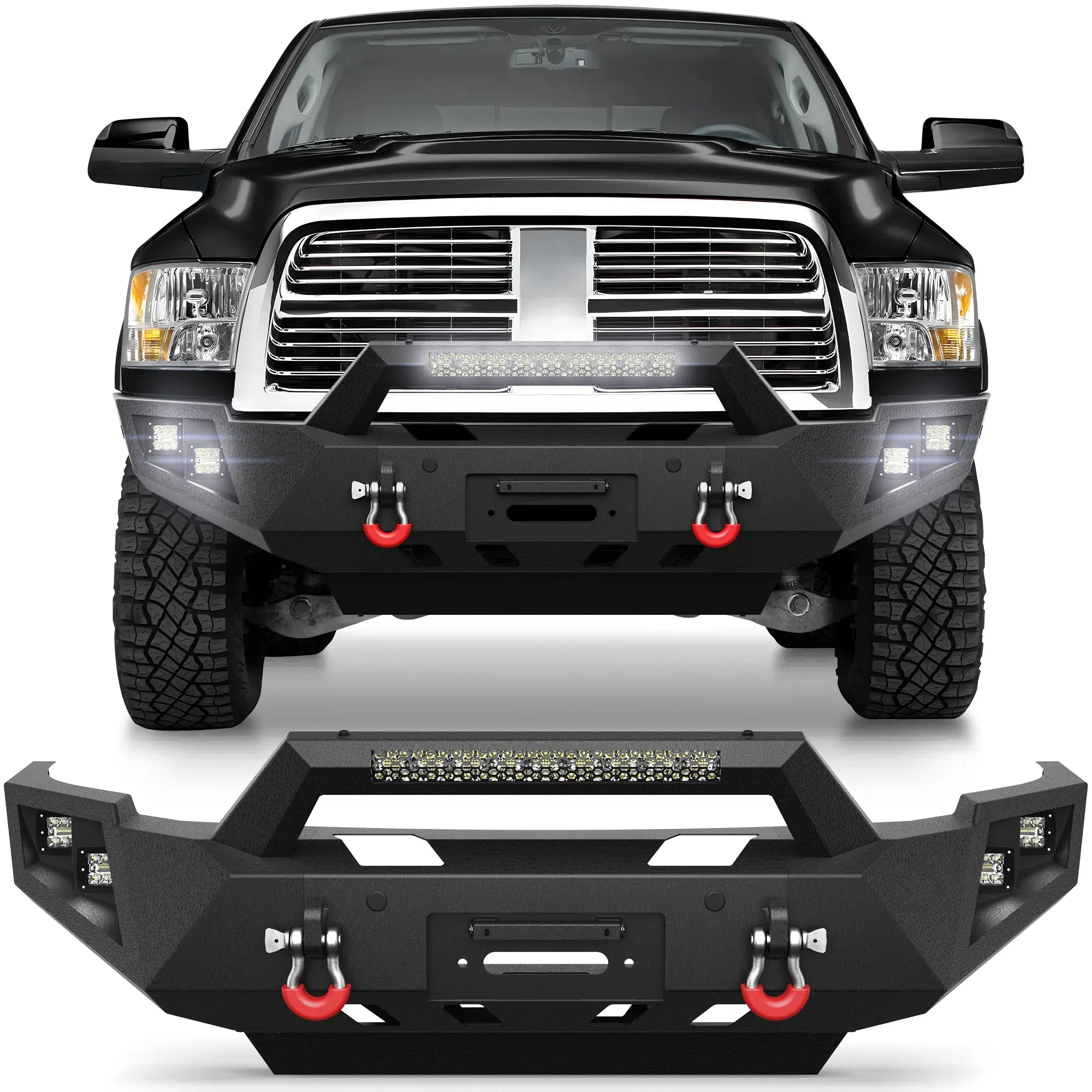 Longsun Ram 2500 Front Bumper Full Width for 2010-2018 Dodge Ram 2500/3500 Pickup