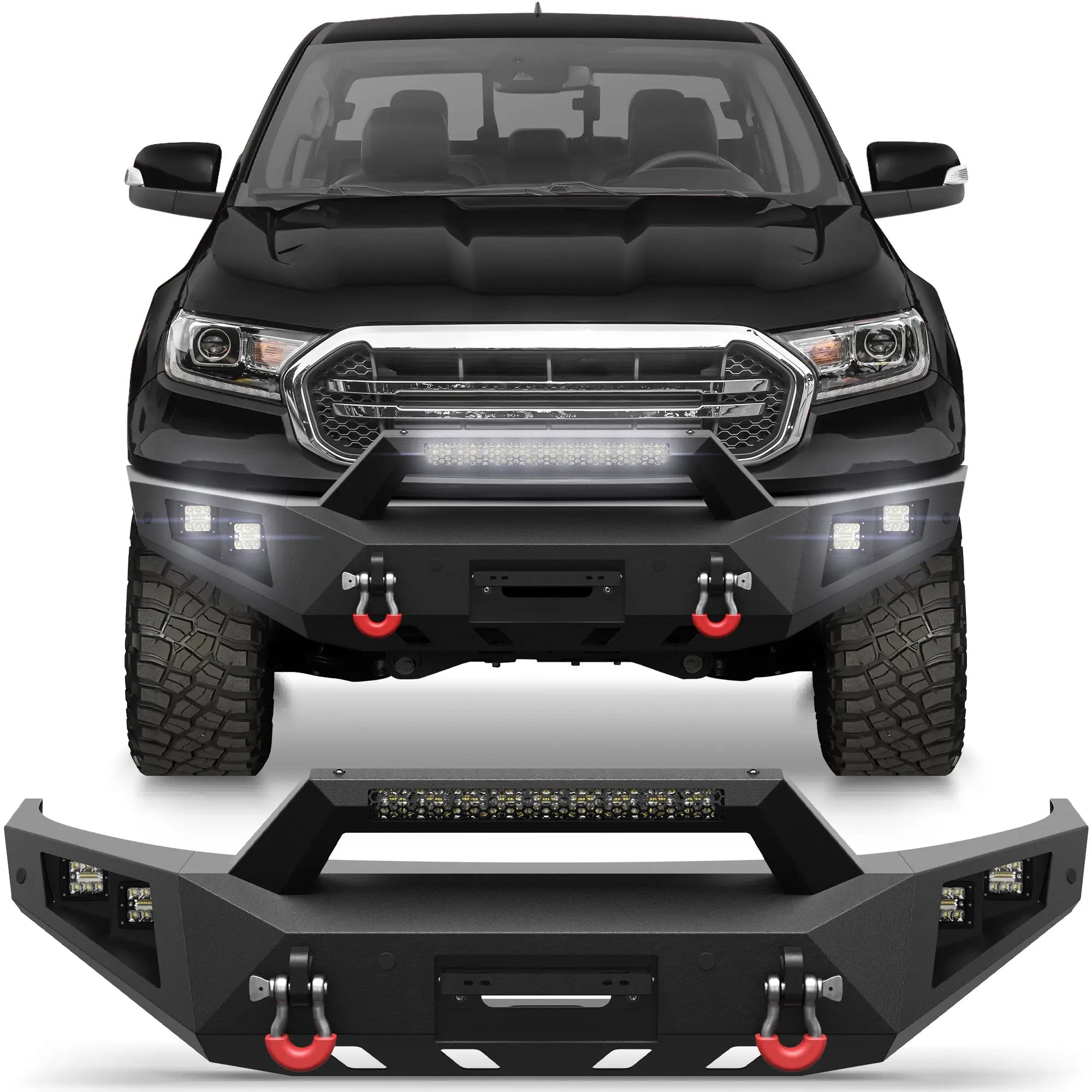 Longsun 2019-2023 Ranger Front Bumper for 2019-2023 Ford Ranger Pickup Trucks (Excluding Wildtrak)