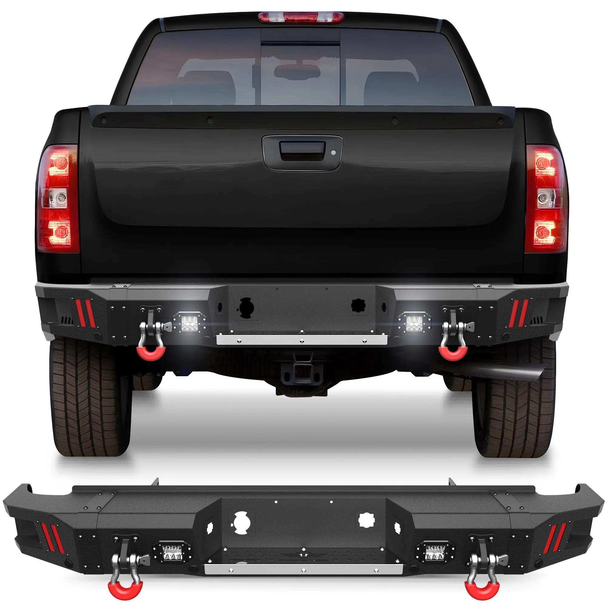 Rear Back Truck Bumper for 2007 2008 2009 2010 2011 2012 2013 Chevy Silverado 1500/GMC Sierra 1500