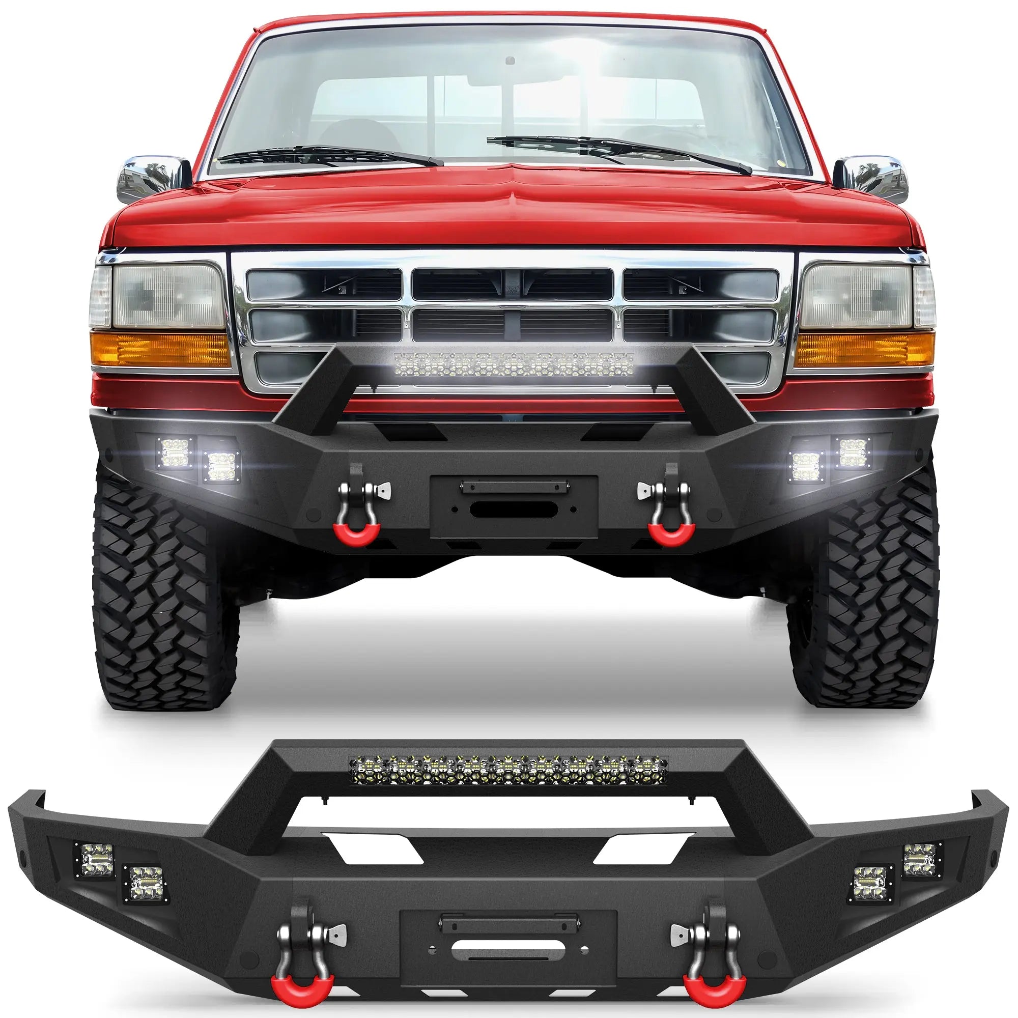 Longsun F150 Front Bumper for 1992 1993 1994 1995 1996 1997 Ford F150