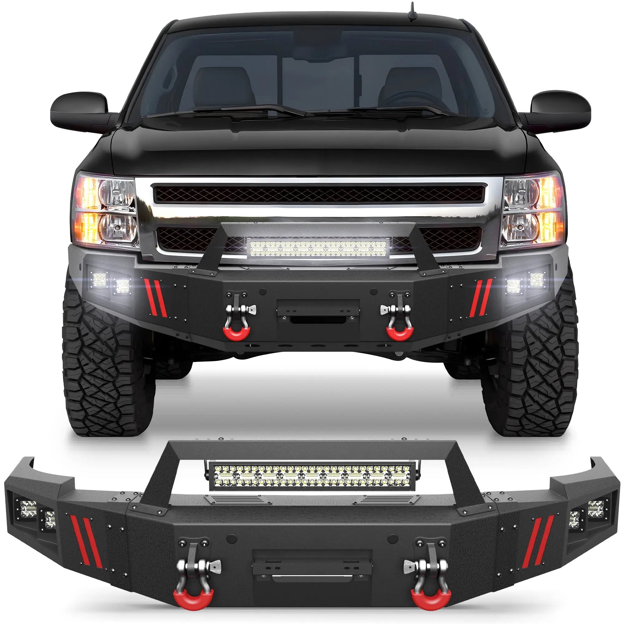 Front Bumper for 2007 2008 2009 2010 2011 2012 2013 Chevy Silverado 1500 Pickup w/Winch Plate