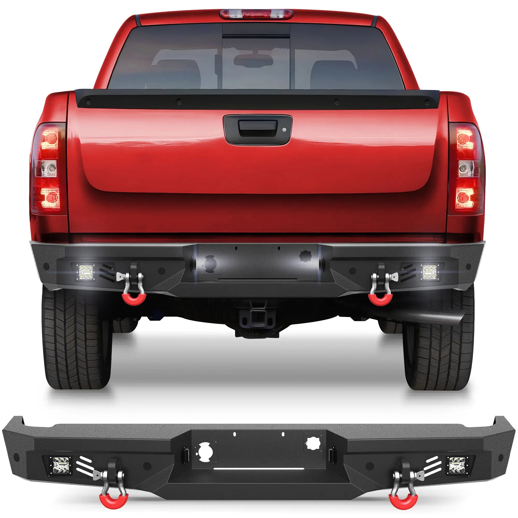 Silverado 1500 Rear Back Bumper for 2007 2008 2009 2010 2011 2012 2013 Silverado/Sierra 1500 Truck Steel Rear Bumper