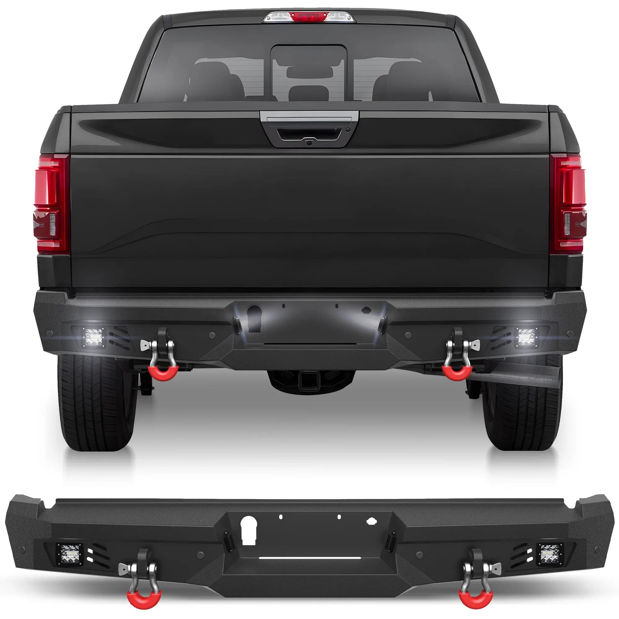 Longsun F150 Rear Bumper for 2015-2025 Ford F150 Pickup (Excluding Raptor & Ecoboost)