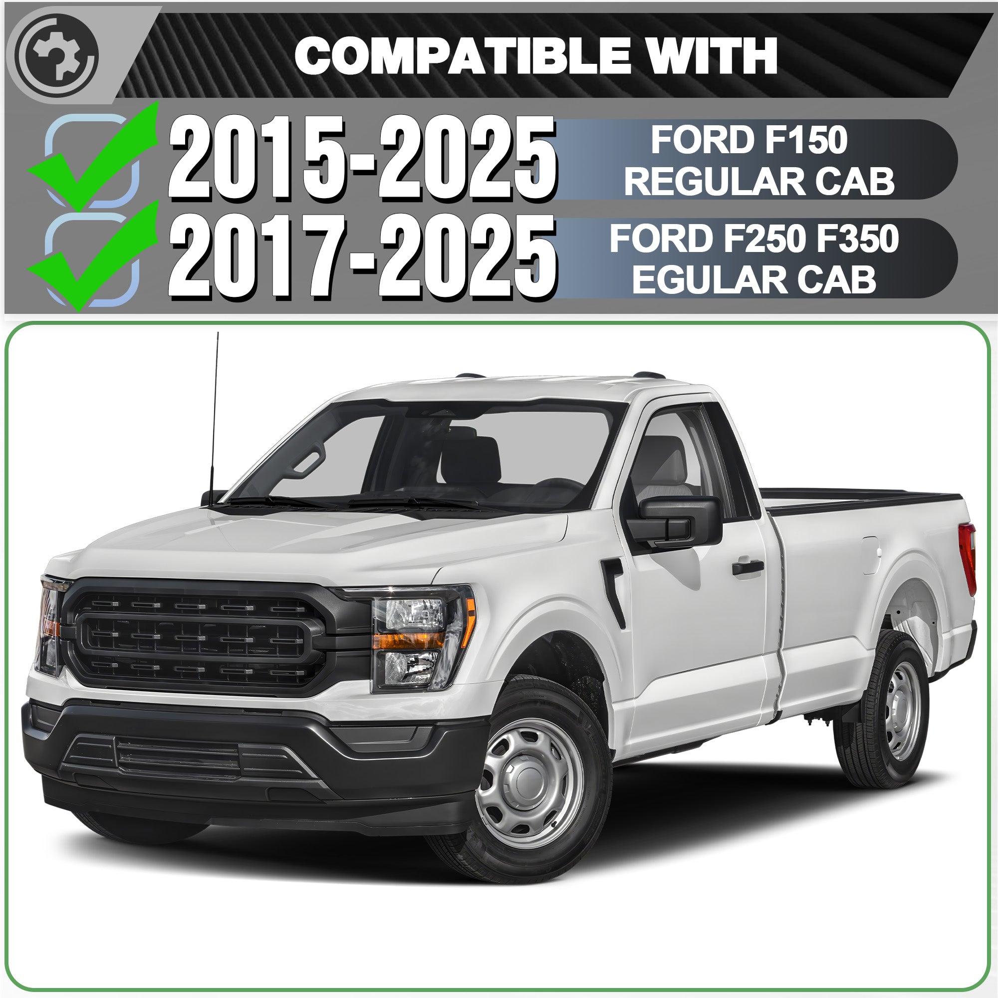 F150 Running Boards Side Steps Compatible for 2015-2025 Ford F150 and 2017-2025 Ford F250/350 Regular Cab 2 Doors Only