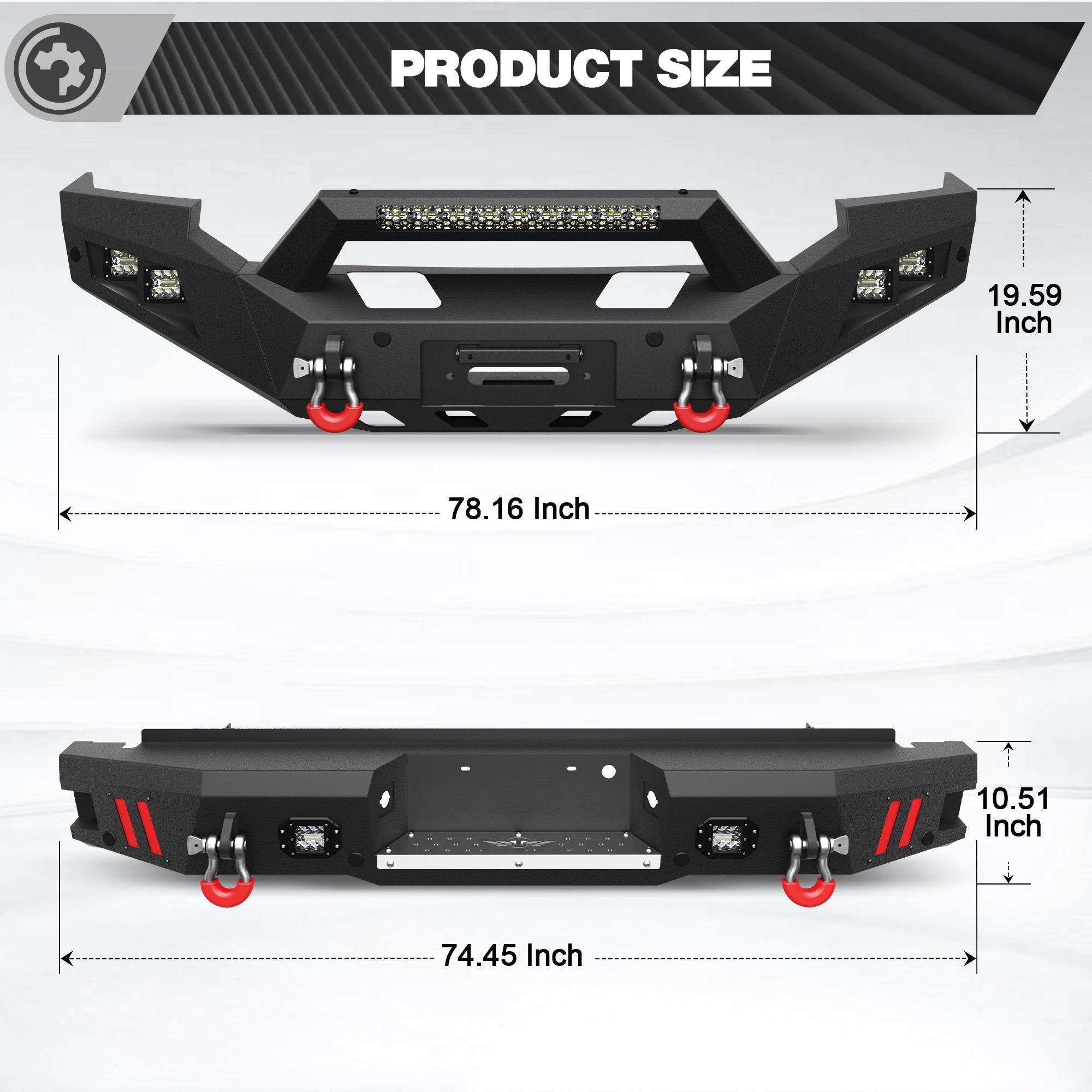 2005 2006 2007 F250 Front Bumper Truck Offroad Bumper w/Winch Plate for 2005-2007 Ford F250/F350/F450 Pickup Trucks - nadiaauto