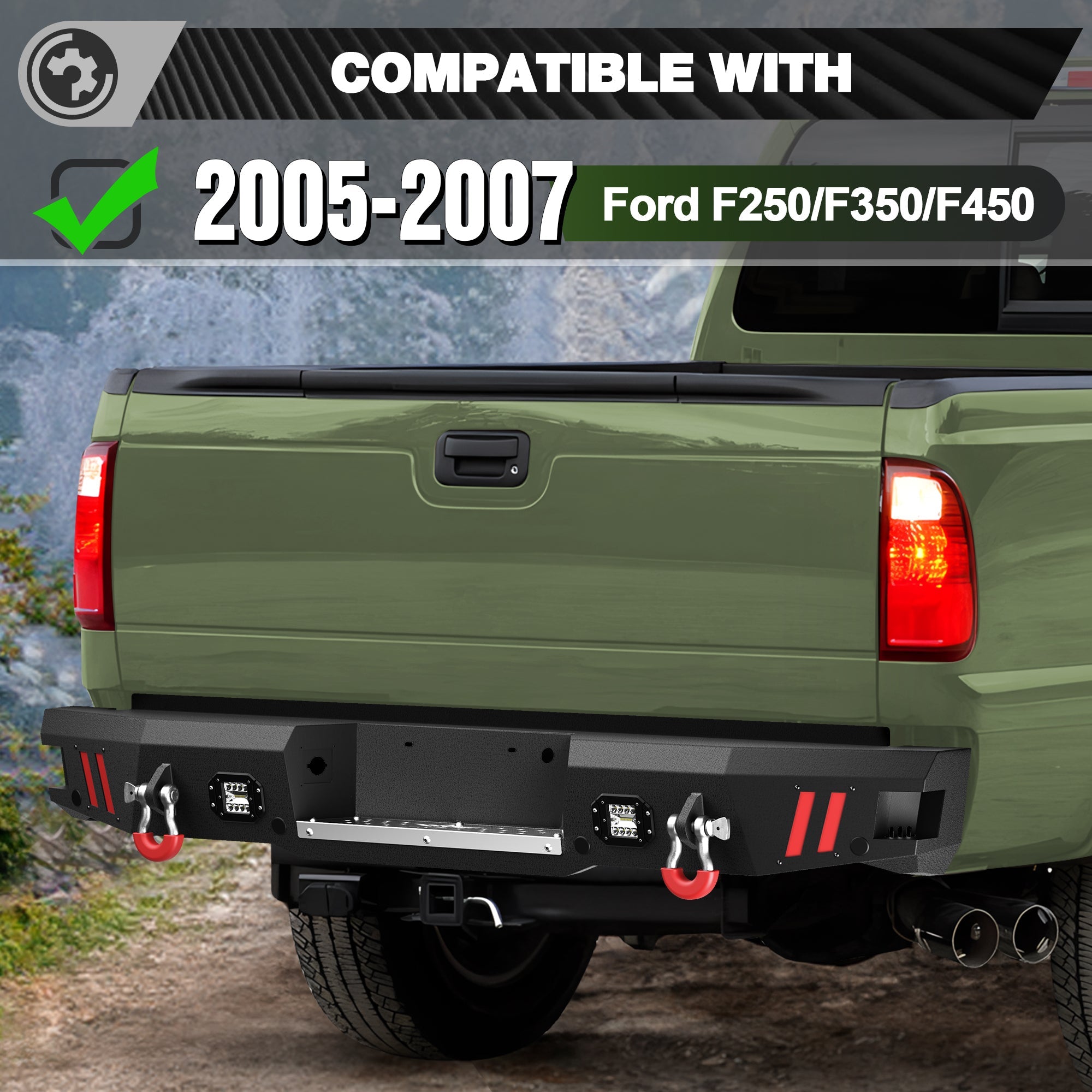 2005 2006 2007 F250 Front Bumper Truck Offroad Bumper w/Winch Plate for 2005-2007 Ford F250/F350/F450 Pickup Trucks - nadiaauto