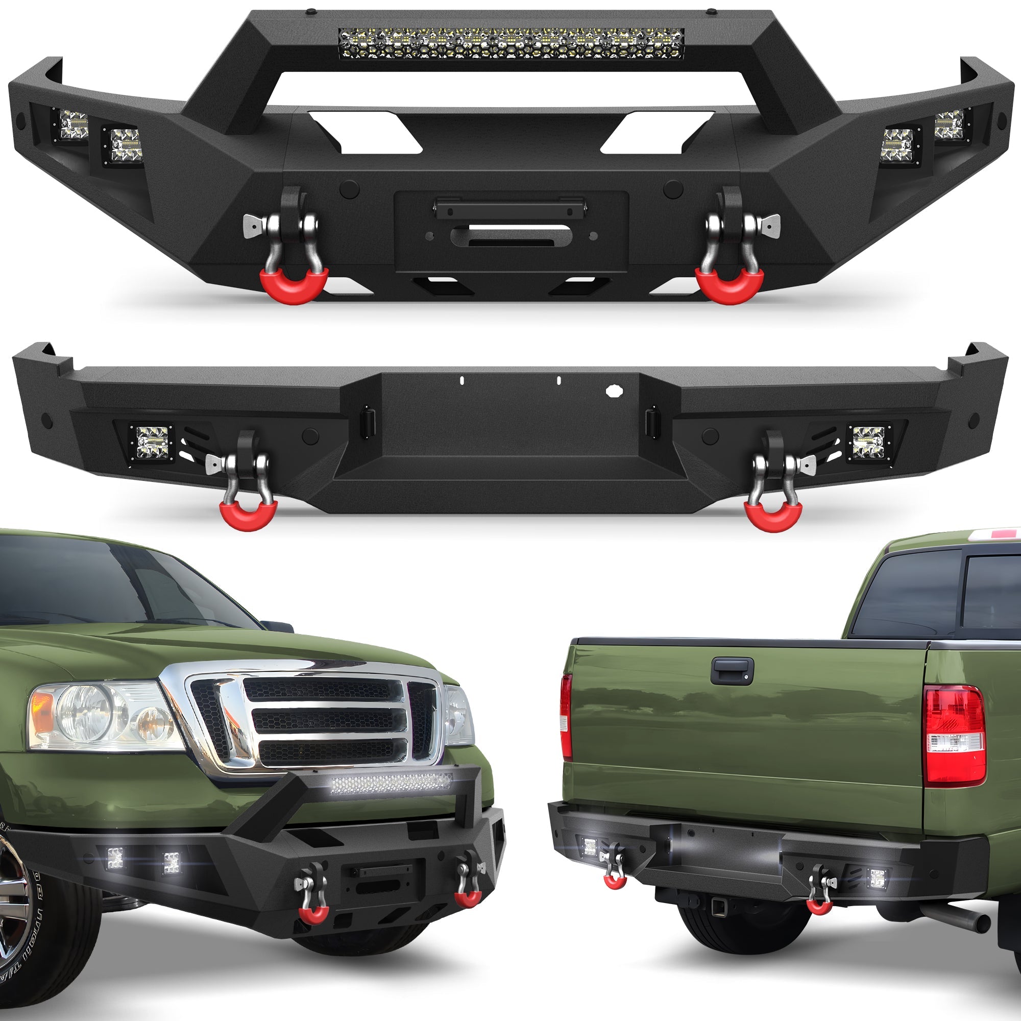 2006 2007 2008 F150 Front and Rear Bumper Set for 2006-2008 Ford F150 Truck - nadiaauto