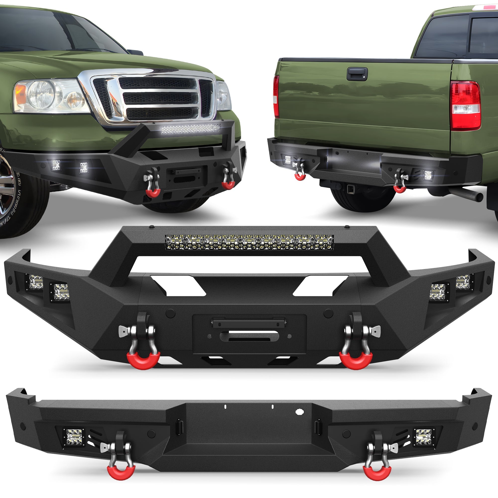 2006 2007 2008 F150 Front and Rear Bumper Set for 2006-2008 Ford F150 Truck - nadiaauto