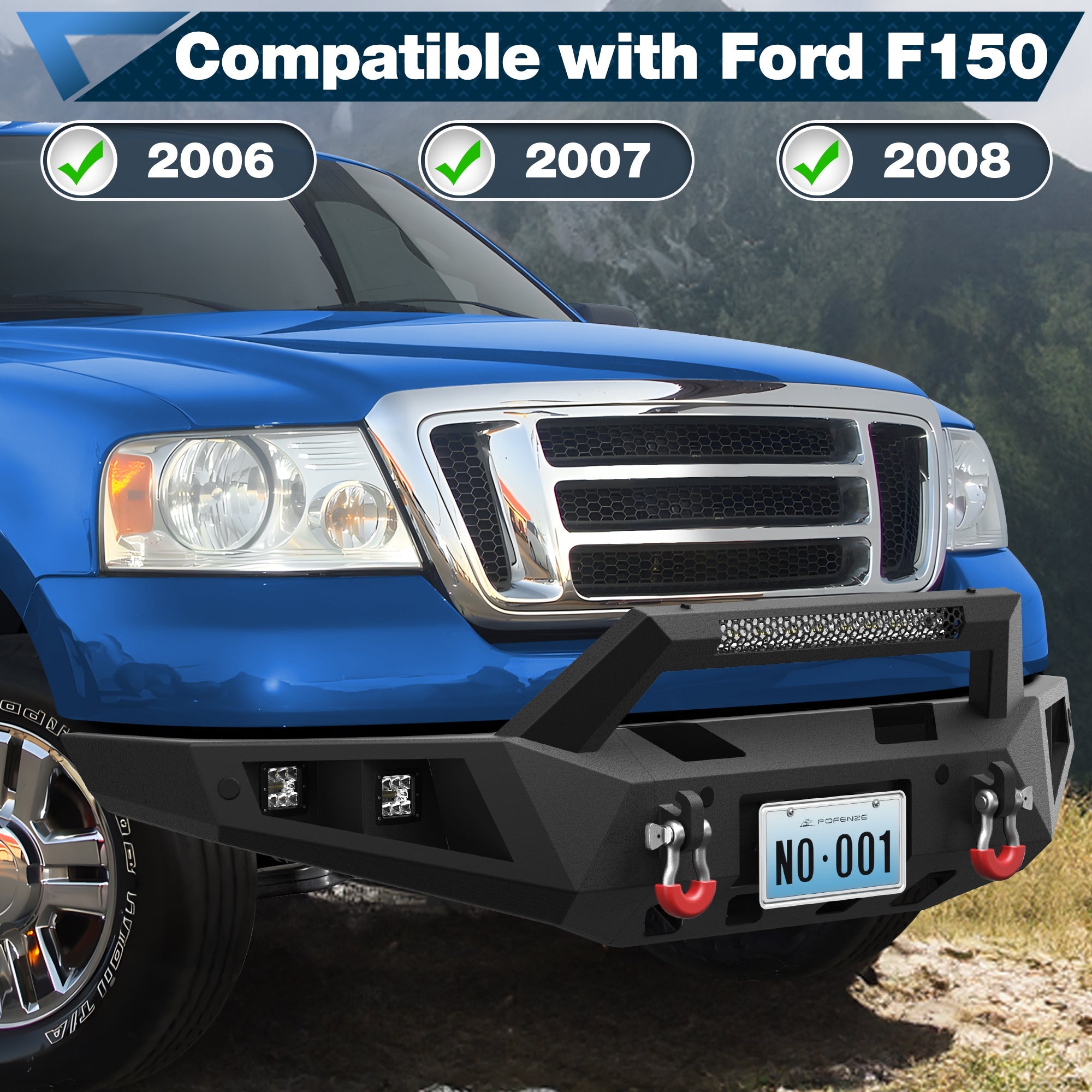 2006 2007 2008 F150 Front and Rear Bumper Set for 2006 - 2008 Ford F150 Truck - nadiaauto
