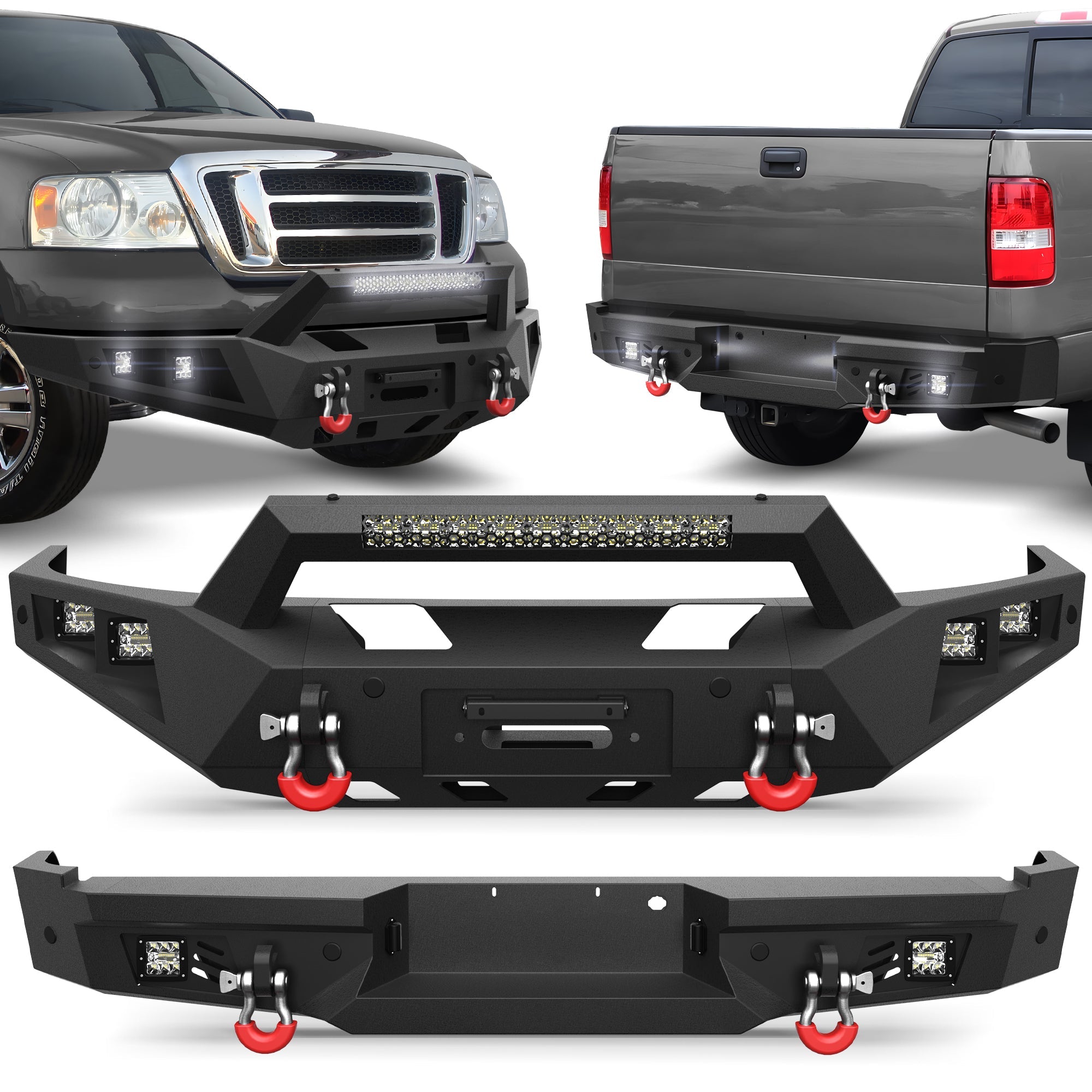 2006 2007 2008 F150 Front and Rear Bumper Set for 2006 - 2008 Ford F150 Truck - nadiaauto