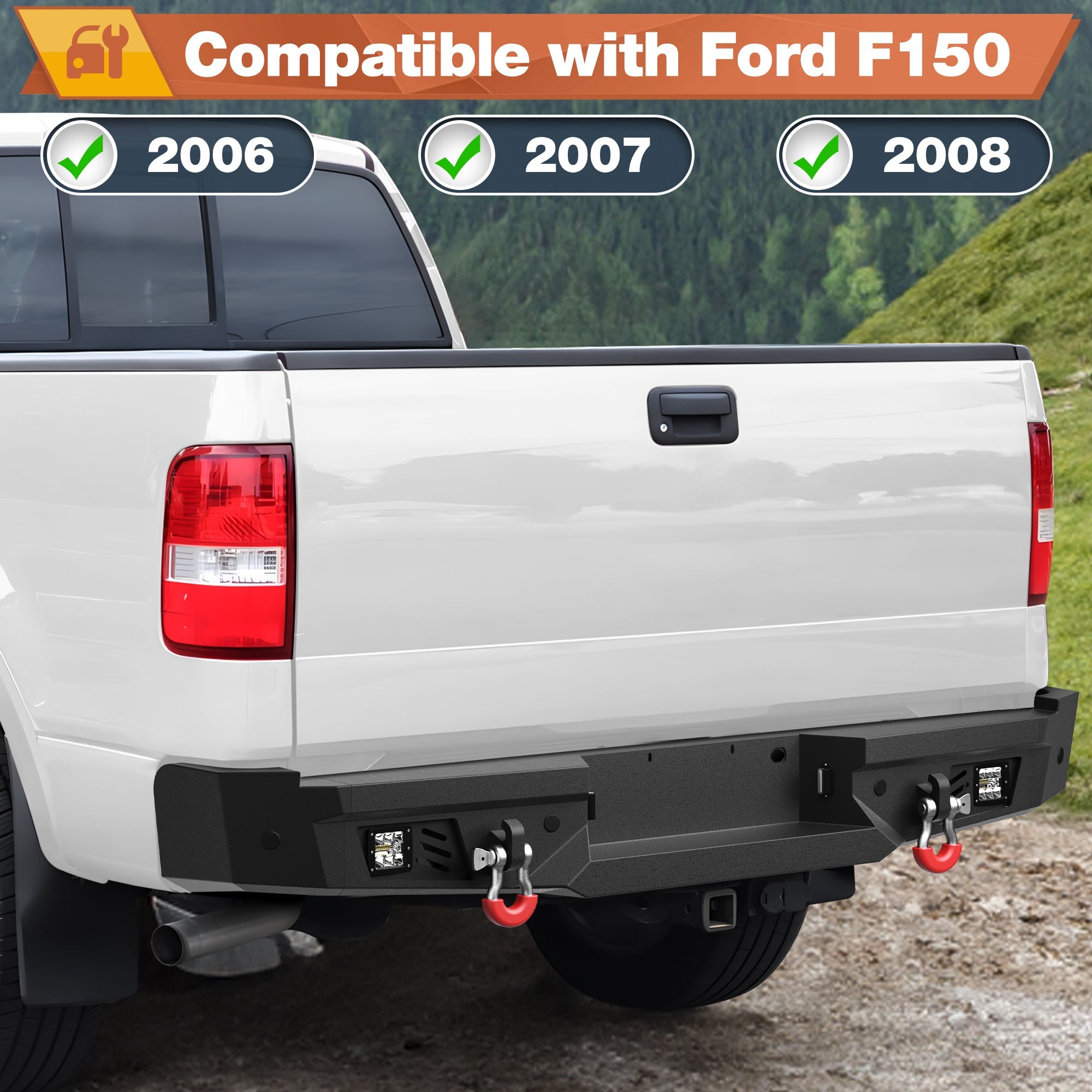 2006 2007 2008 F150 Rear Bumper Offroad Bumper for 2006 - 2008 Ford F150 Pickup Trucks - nadiaauto