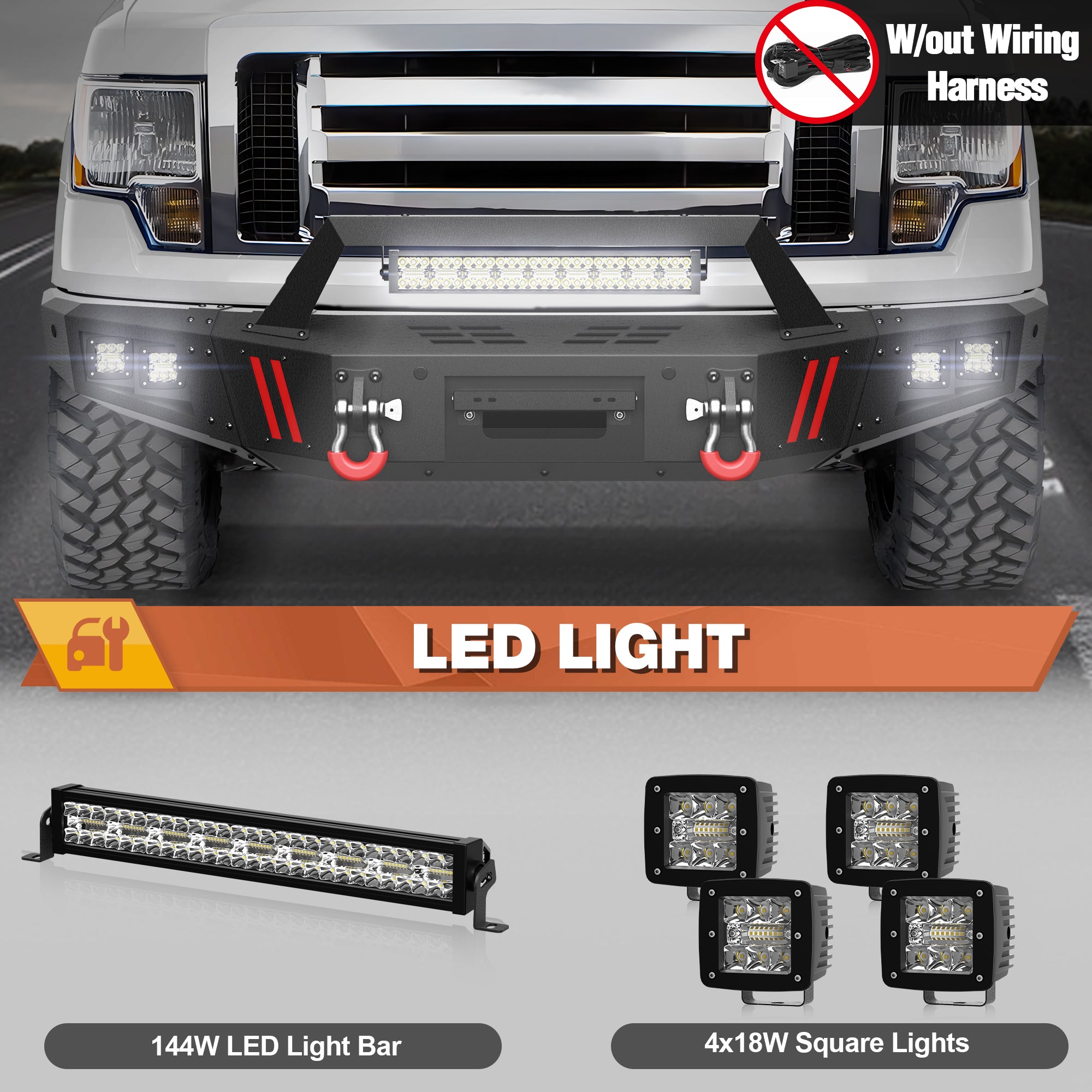 2009-2014 F-150 Front Bumper Compatible with 2009-2014 F150 Excluding Raptor