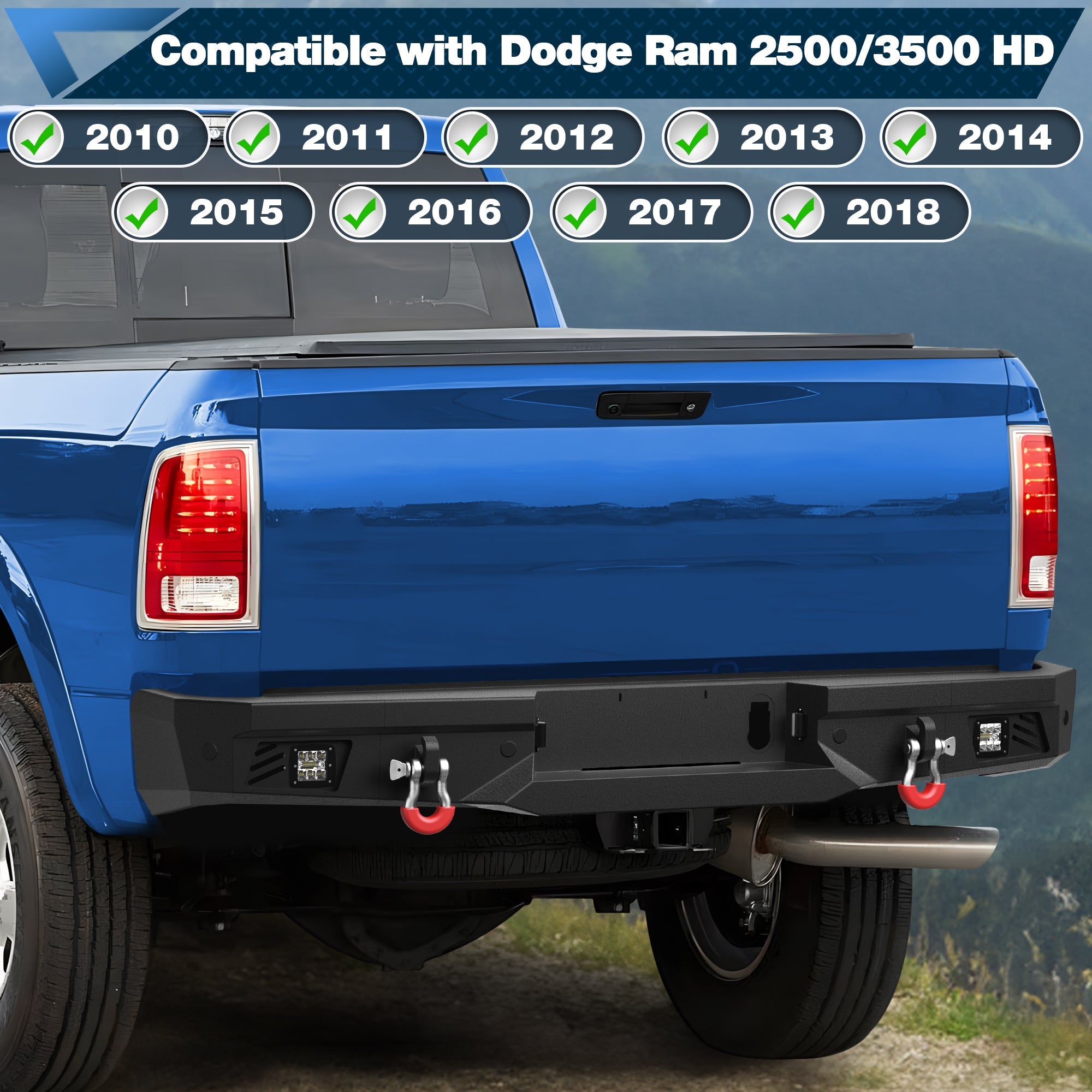 2010 - 2018 Ram 2500 Front and Rear Bumper Set w/Winch Plate for 2010 - 2018 Dodge Ram 2500/3500 - nadiaauto